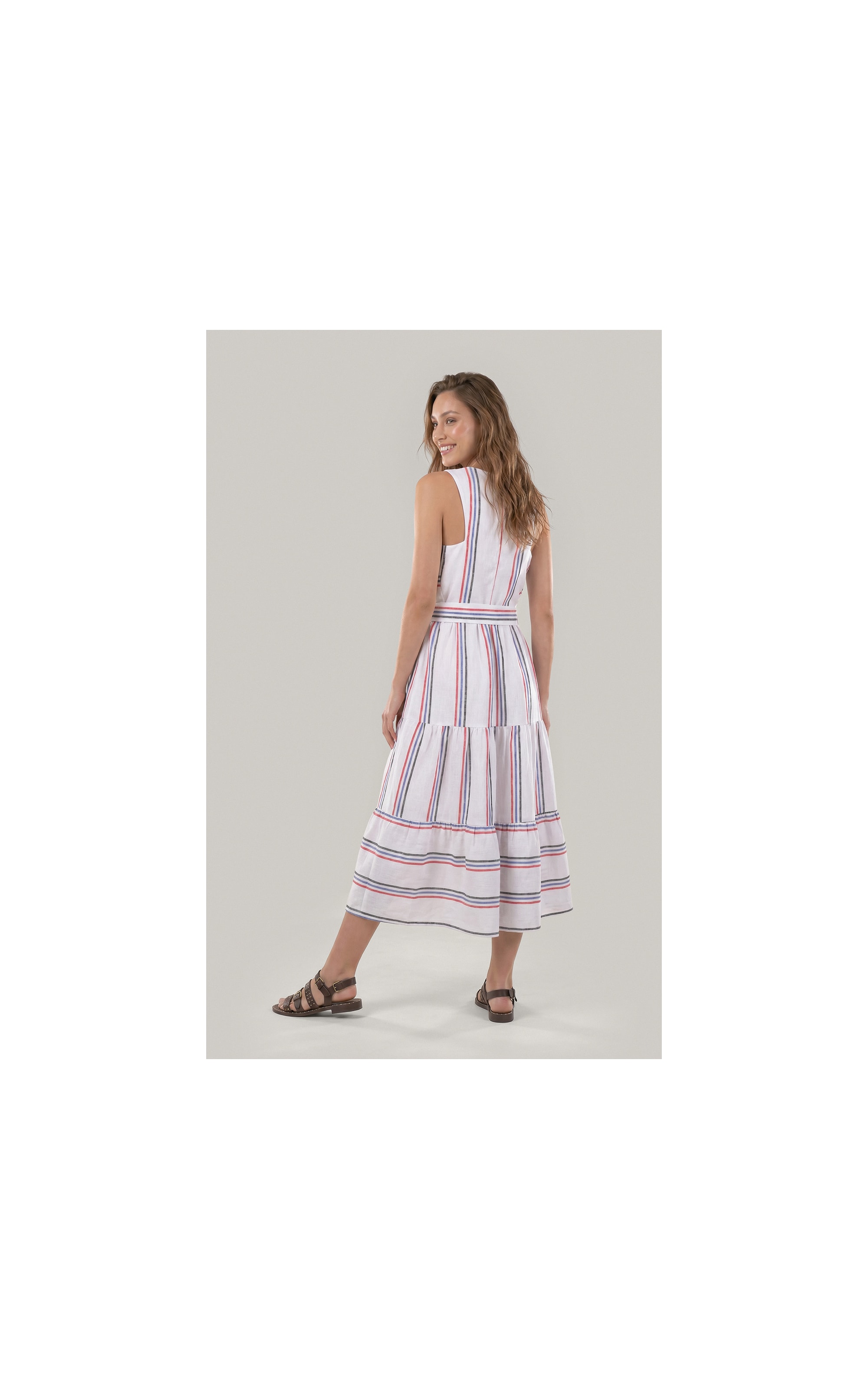 Vestido Diamond Puro Linho Fio Tinto Branco