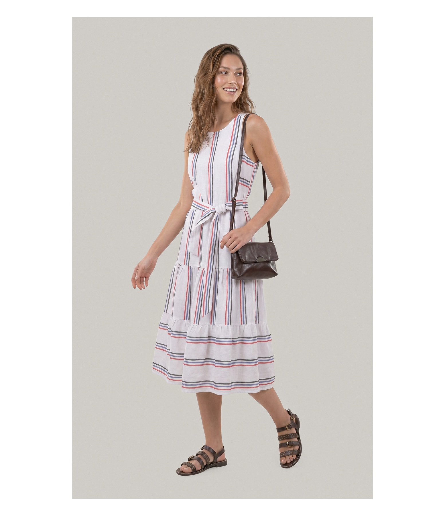 Vestido Diamond Puro Linho Fio Tinto Branco