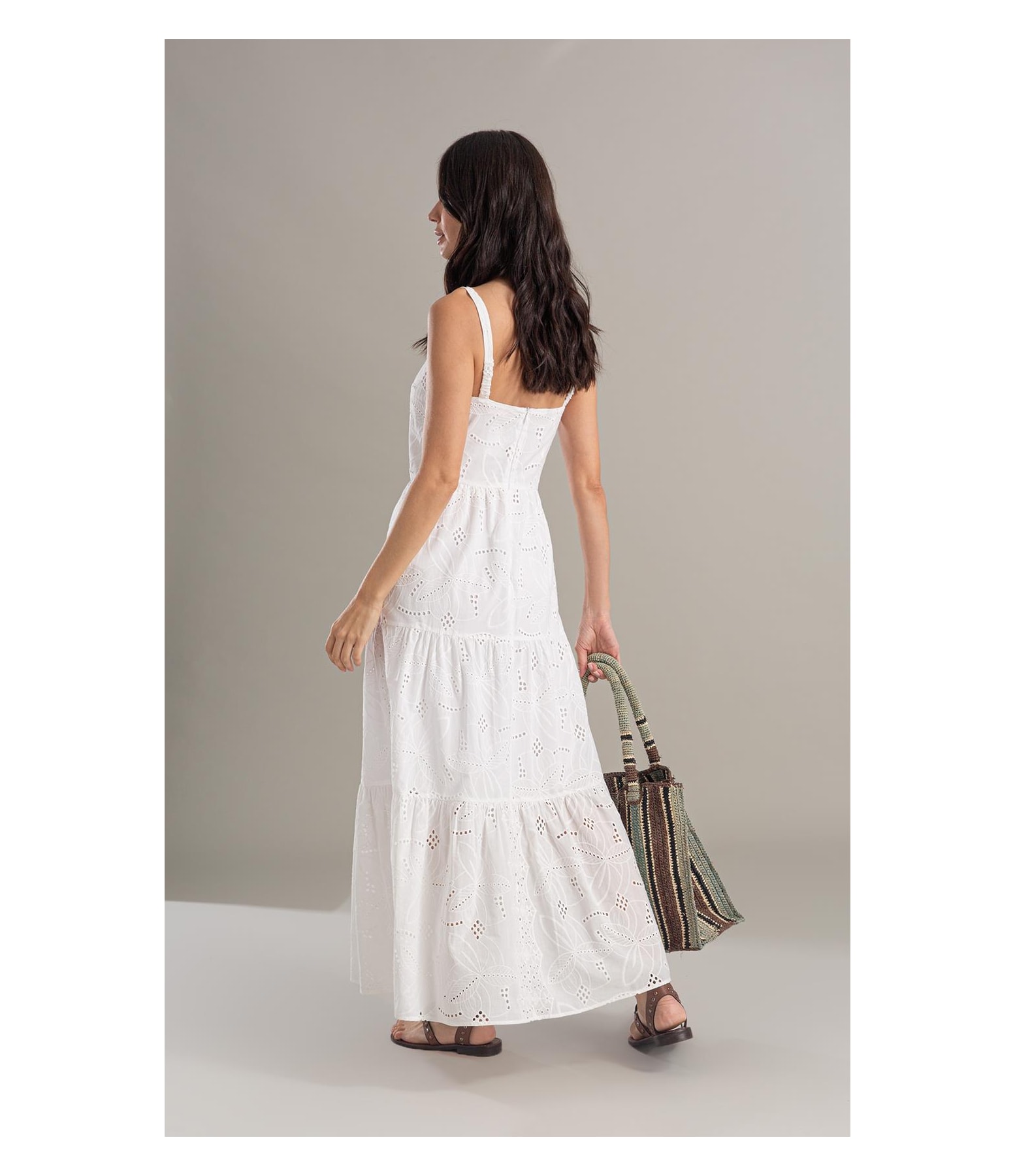 Vestido Diana Laise Bordado Branco
