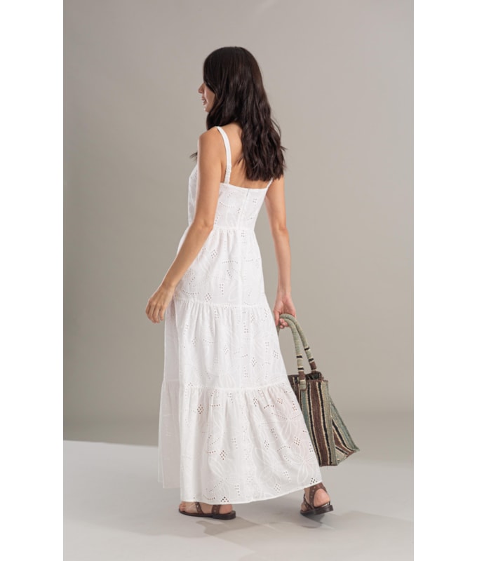 Vestido Diana Laise Bordado Branco