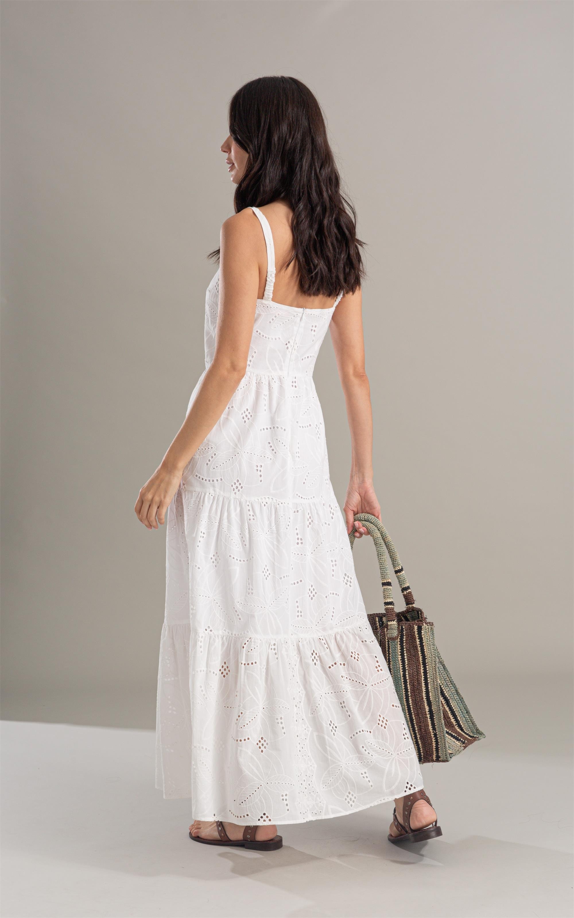 Vestido Diana Laise Bordado Branco