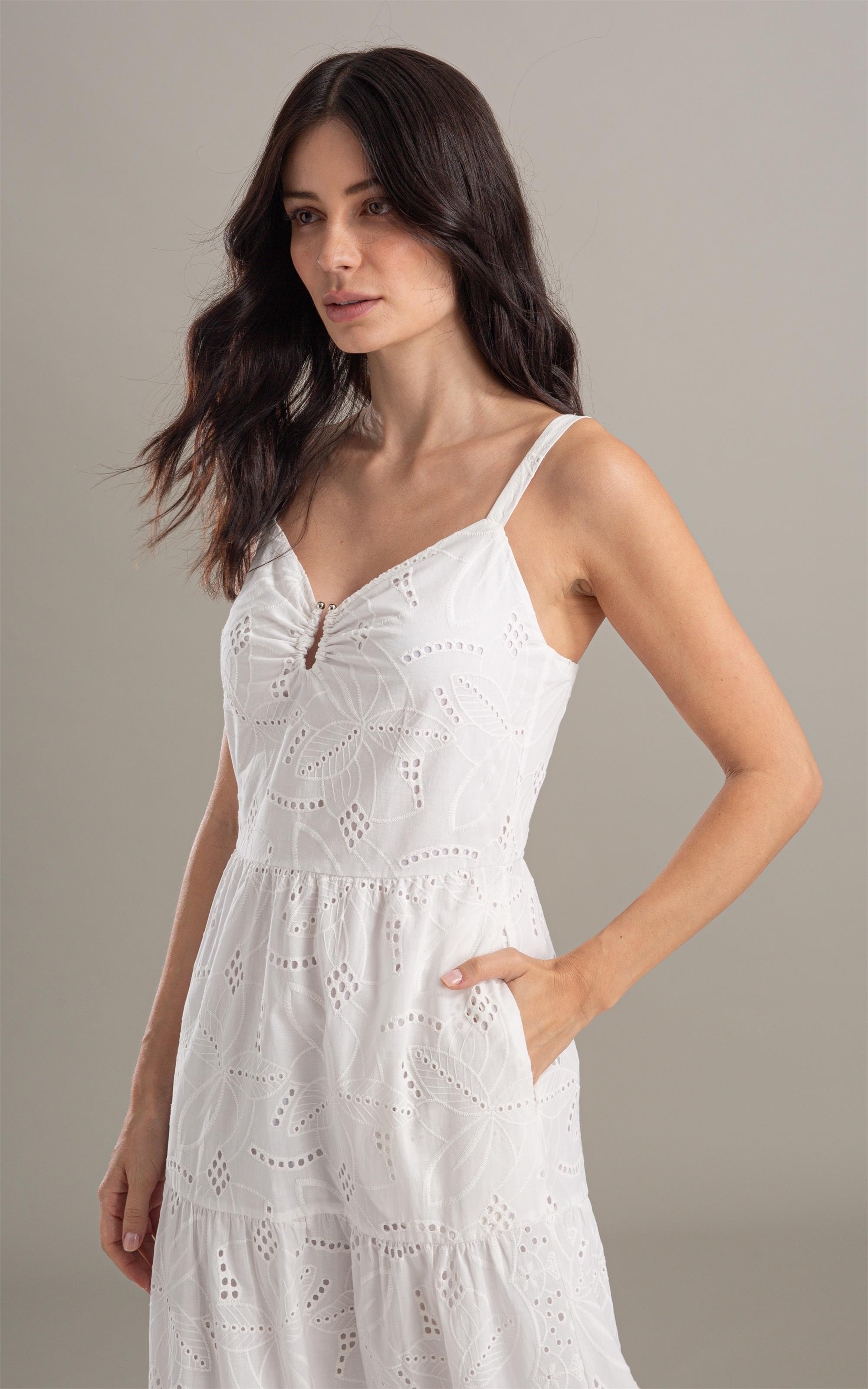 Vestido Diana Laise Bordado Branco