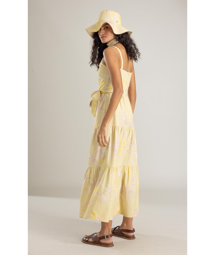 Vestido Diana Linho Blend Est Caete Amarelo