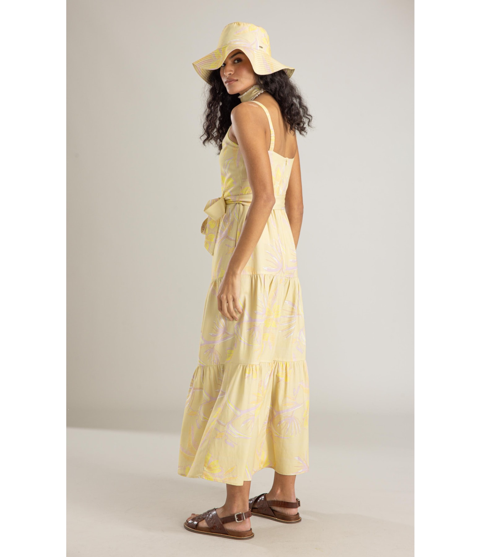Vestido Diana Linho Blend Est Caete Amarelo