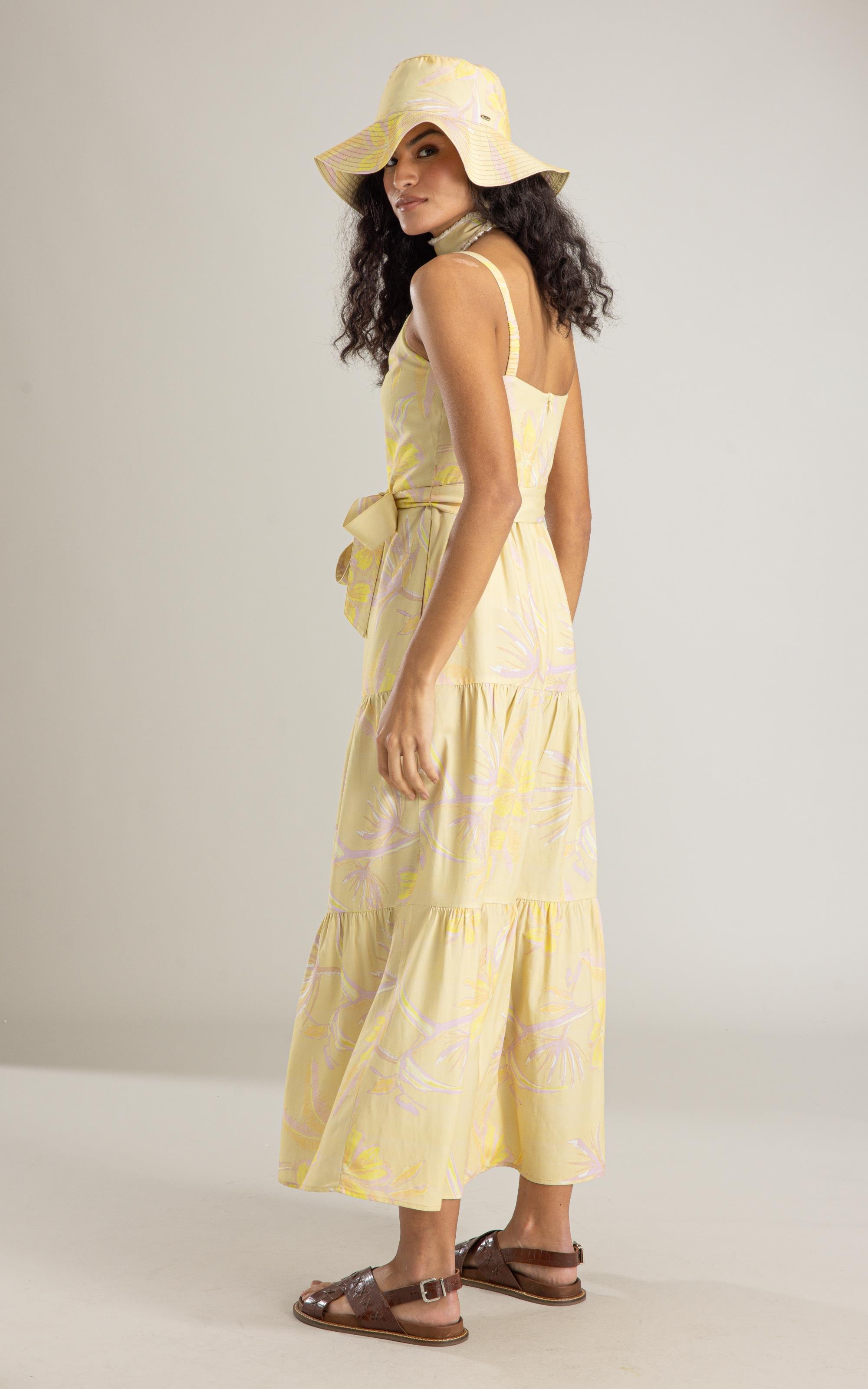 Vestido Diana Linho Blend Est Caete Amarelo