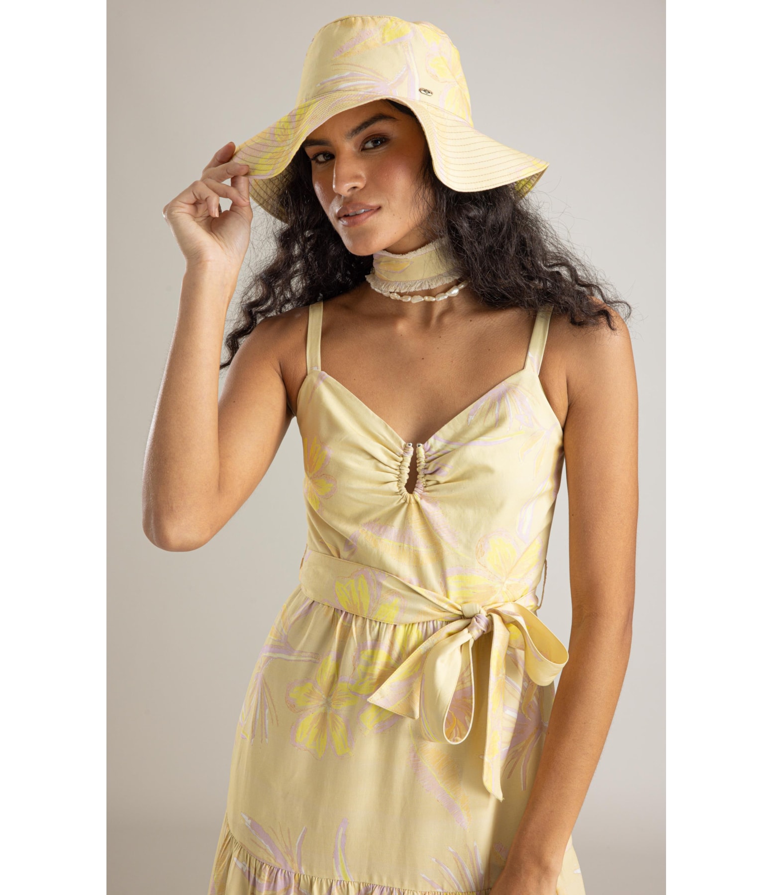 Vestido Diana Linho Blend Est Caete Amarelo