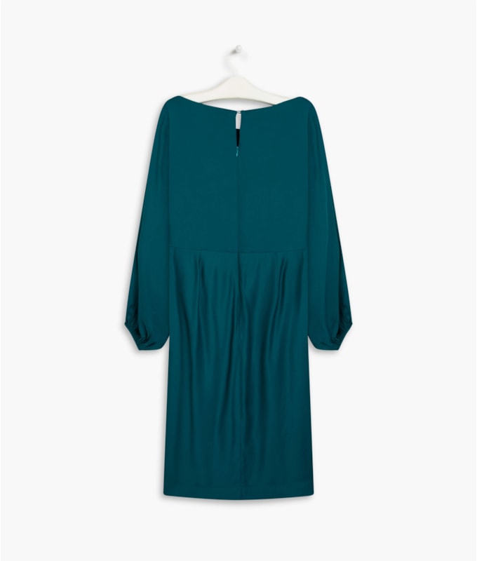 Vestido Dora Viscose Liso Esmeralda