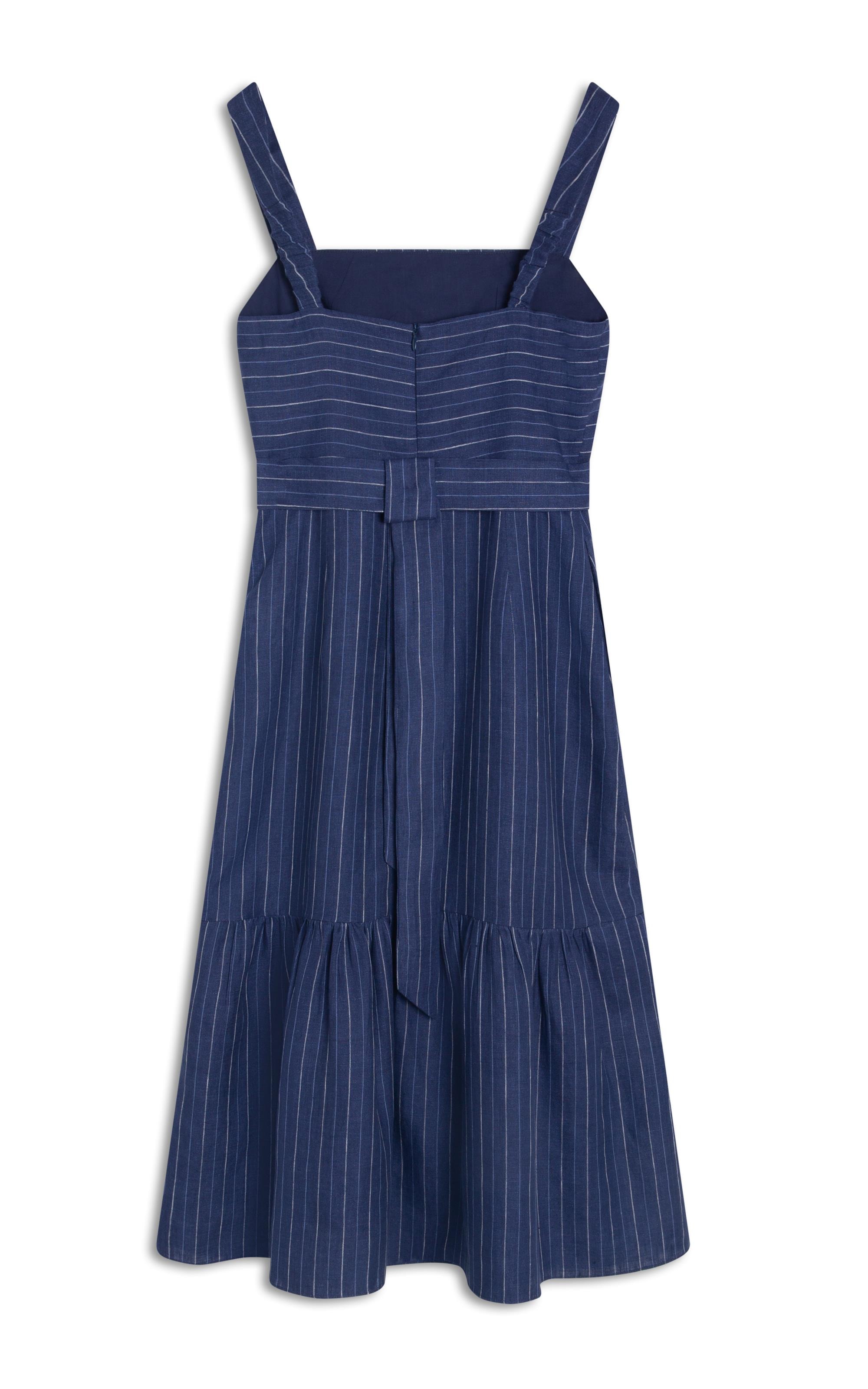 Vestido Dunas Puro Linho Fio Tinto Dark Navy