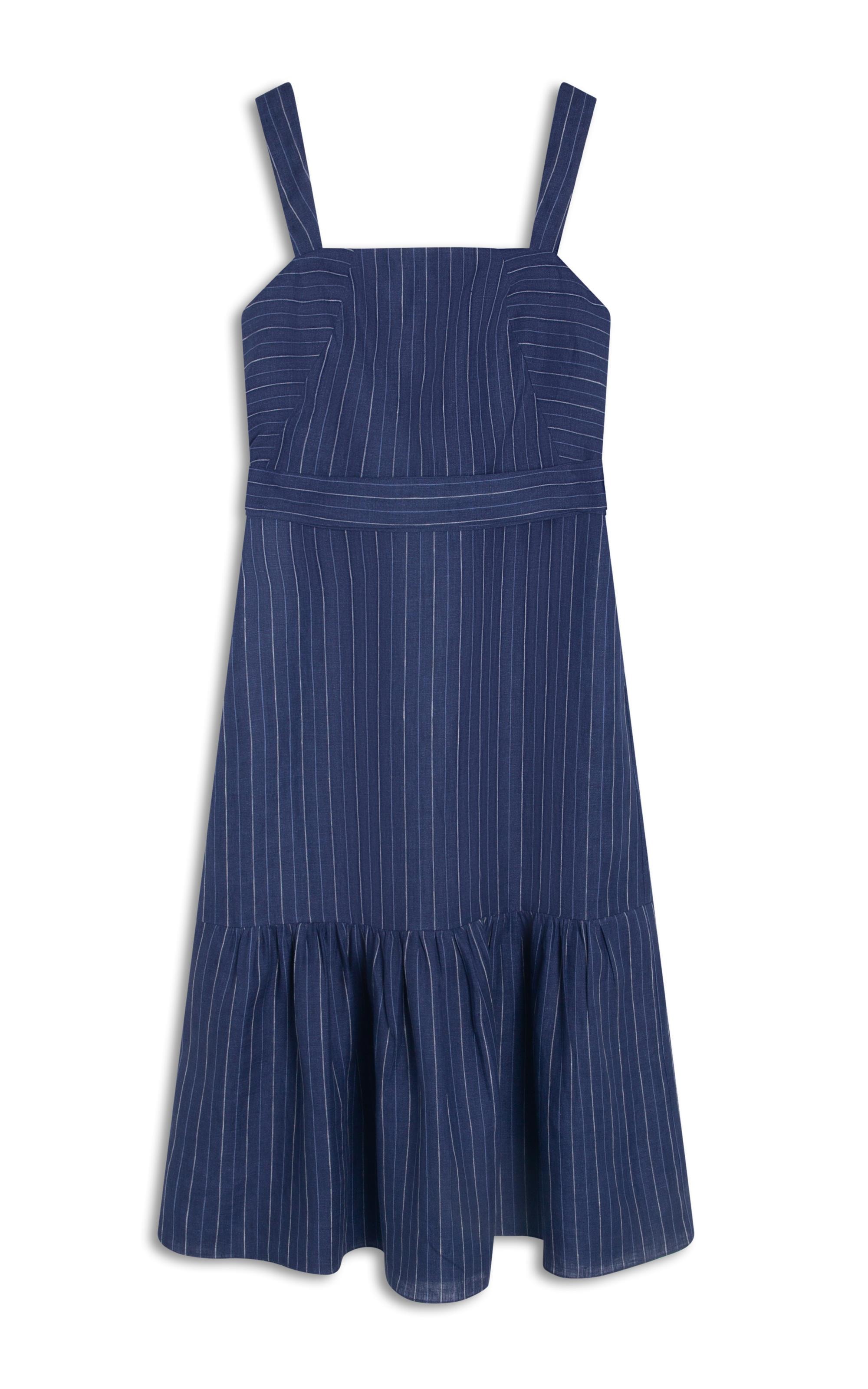 Vestido Dunas Puro Linho Fio Tinto Dark Navy