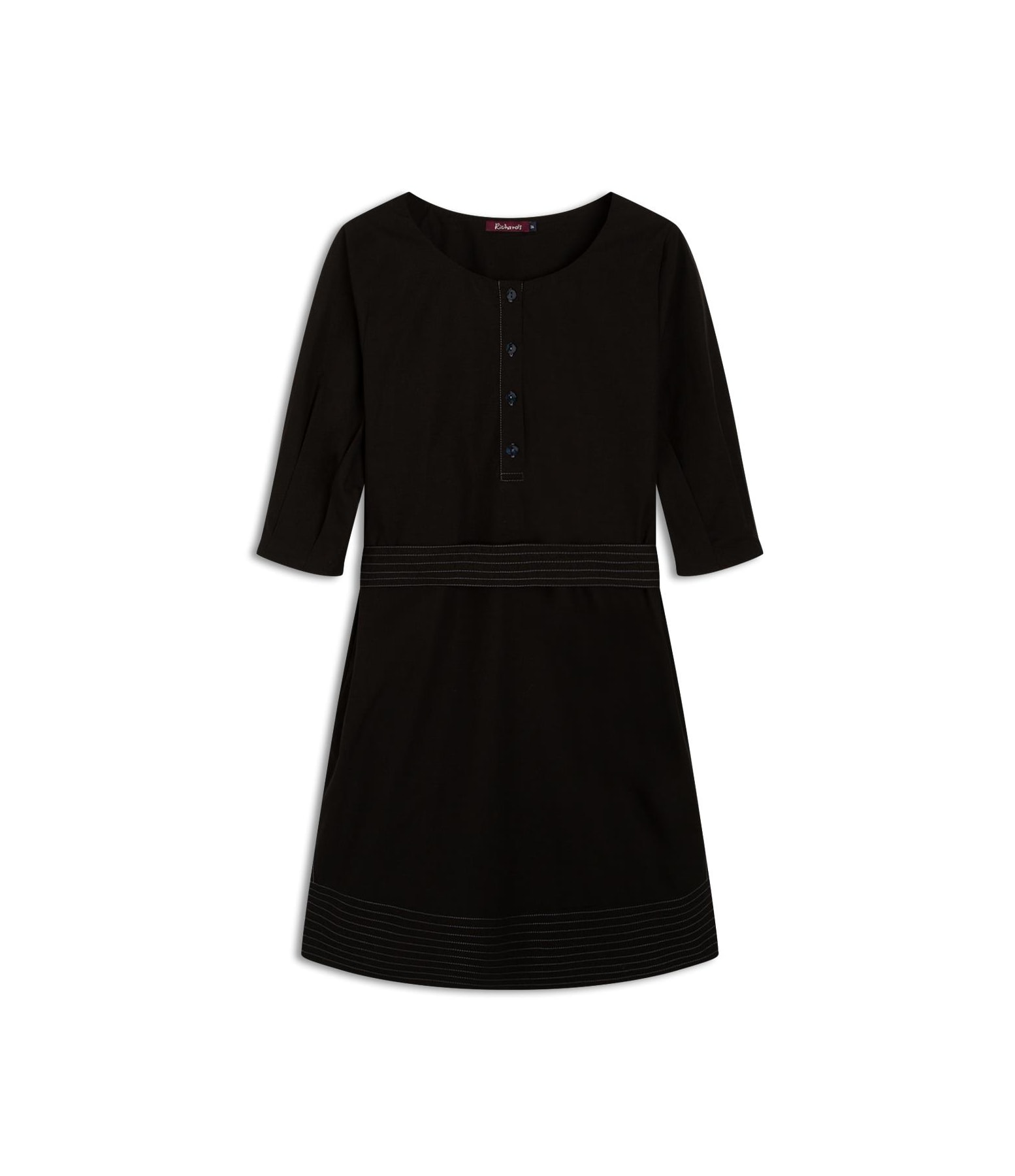 Vestido Eleanor Algodao Liso Preto