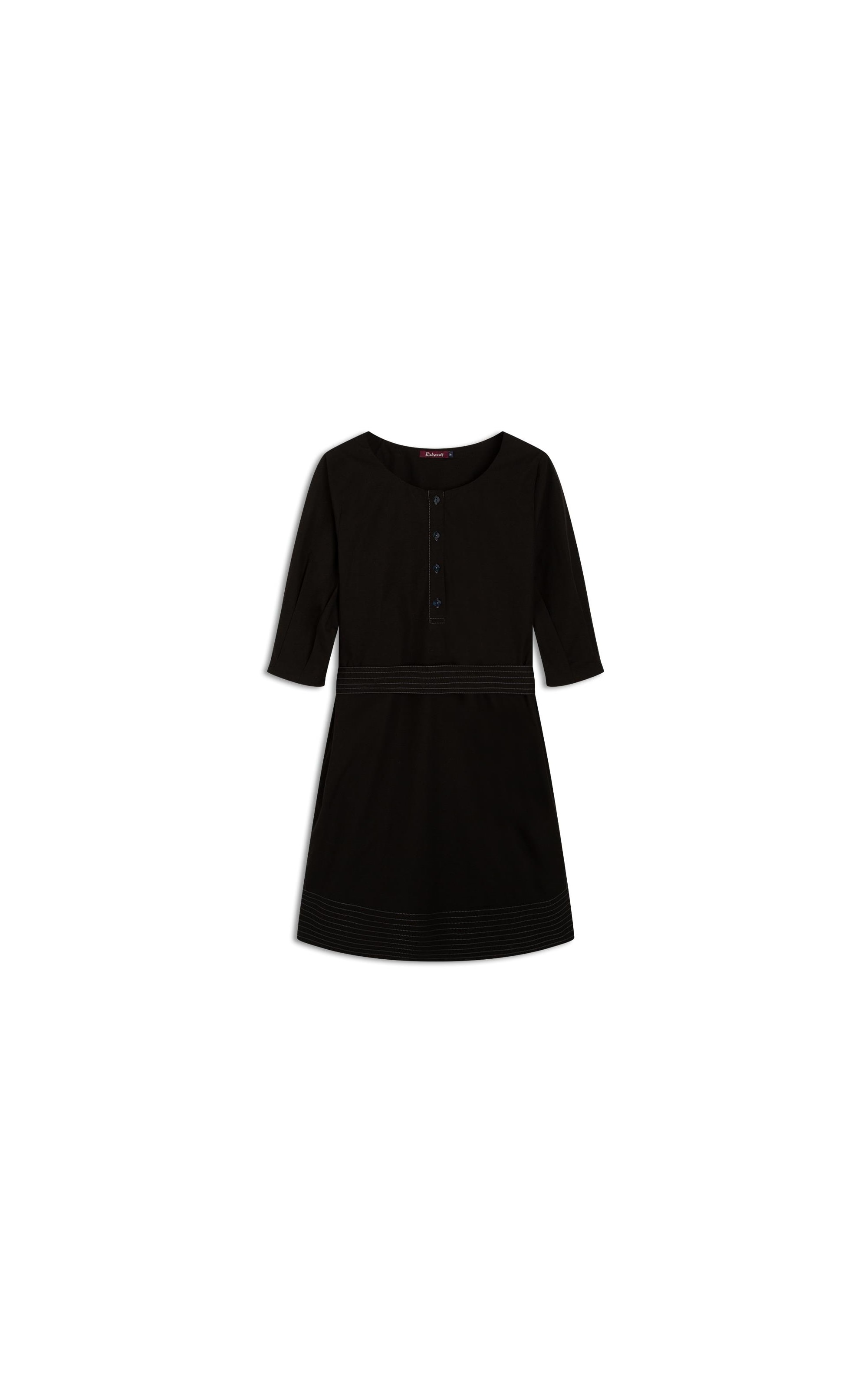 Vestido Eleanor Algodao Liso Preto