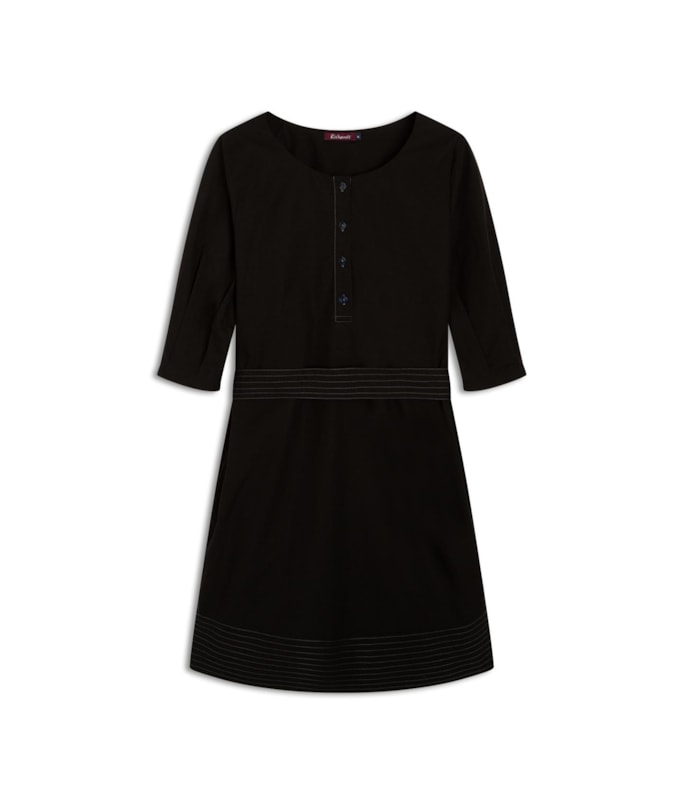 Vestido Eleanor Algodao Liso Preto