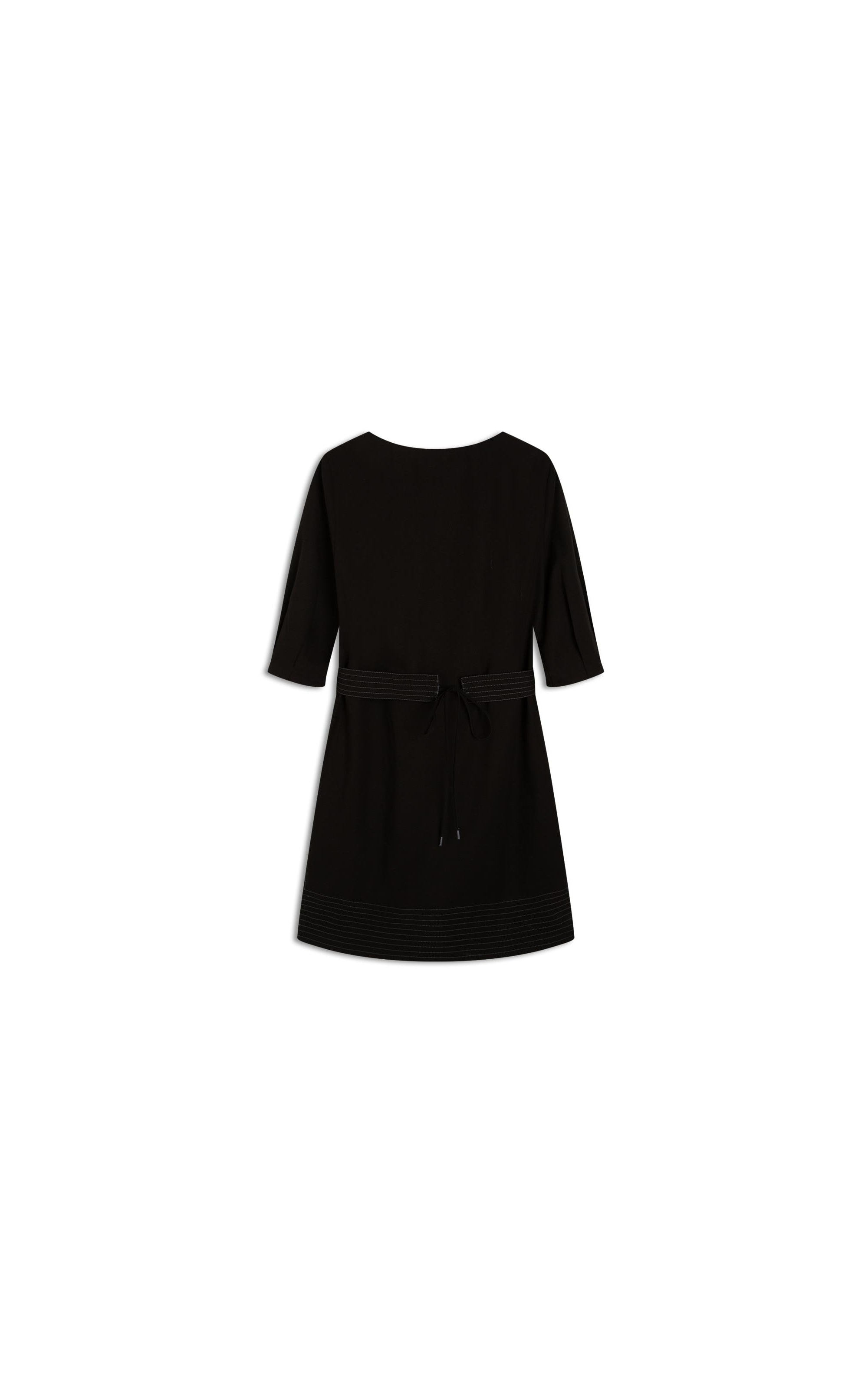 Vestido Eleanor Algodao Liso Preto