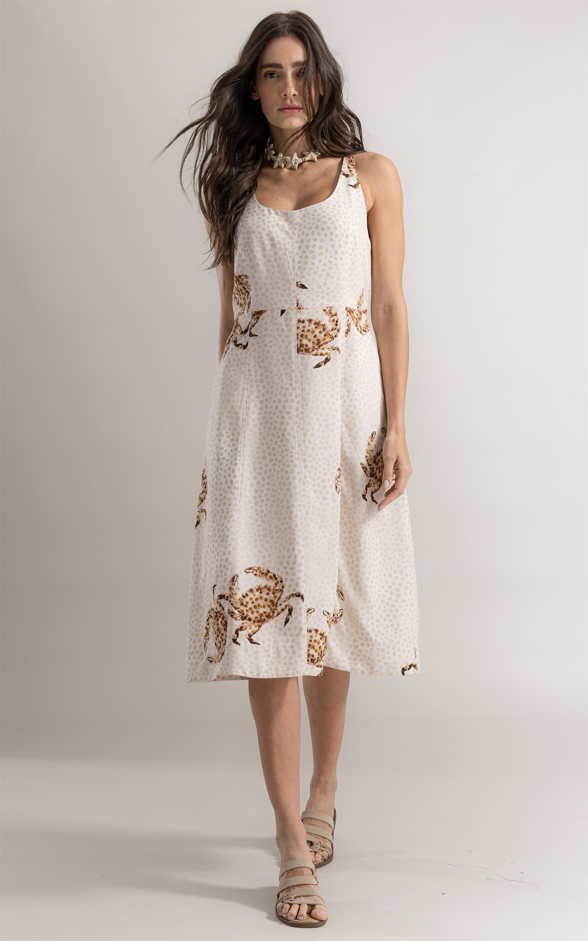 Vestido Eloise Poás Linho Natural