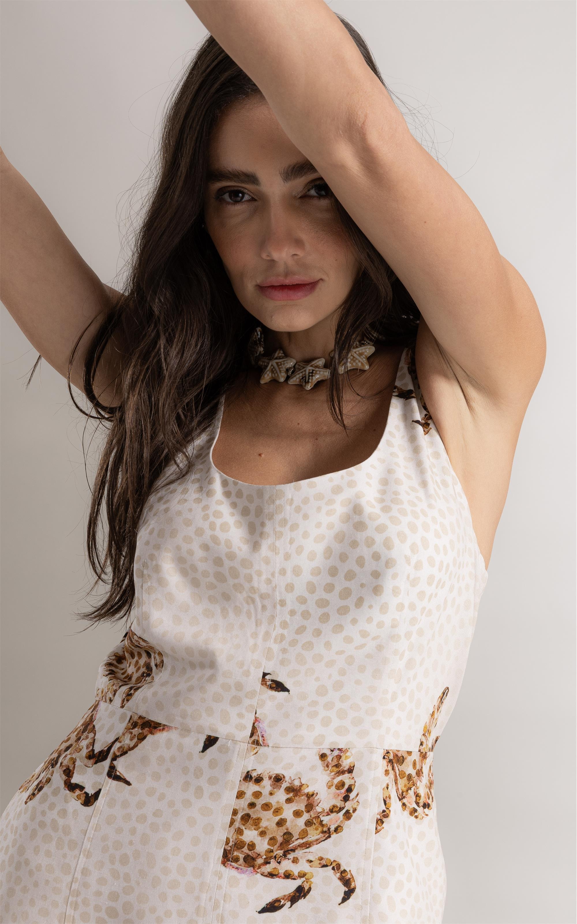 Vestido Eloise Poás Linho Natural