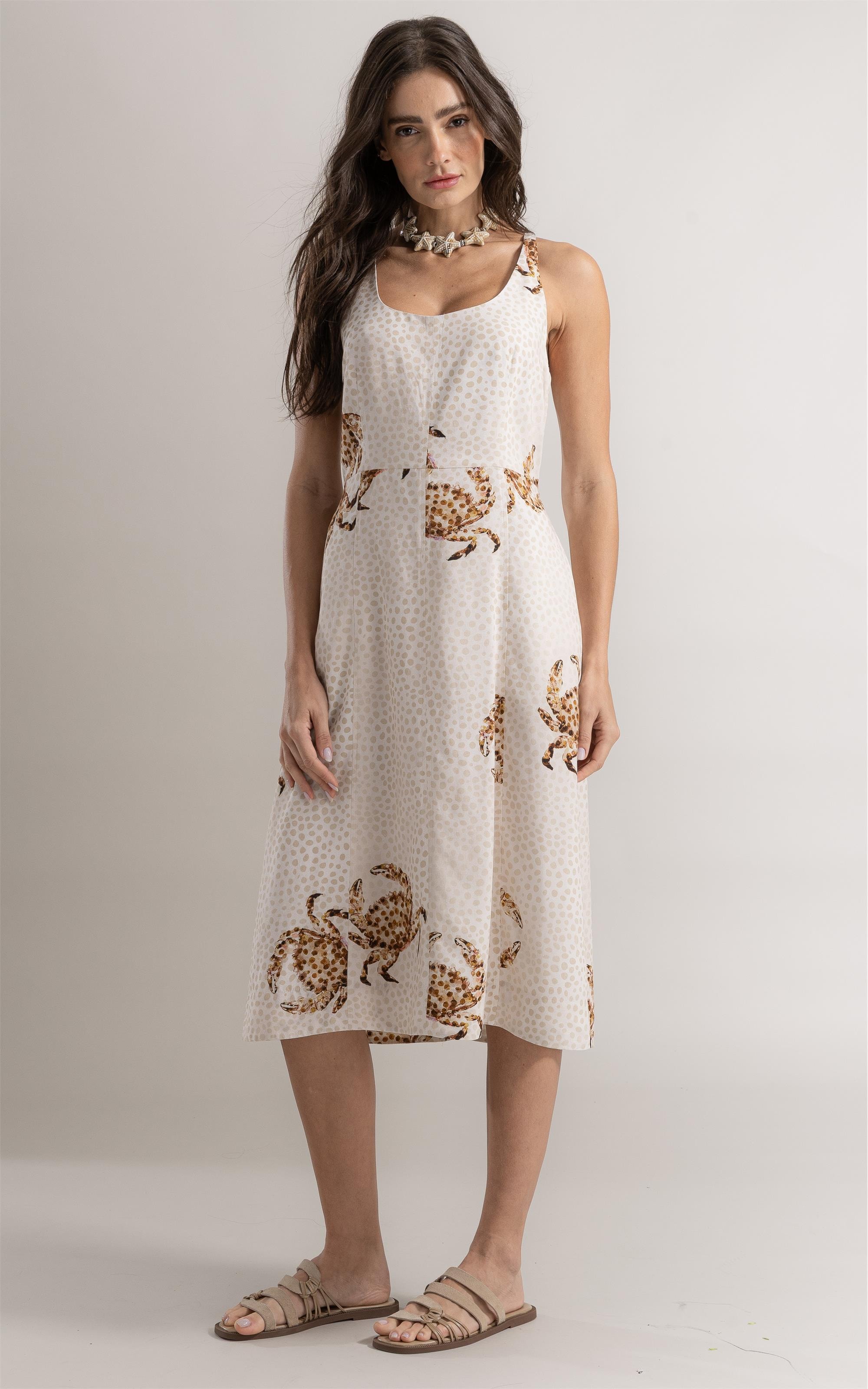 Vestido Eloise Poás Linho Natural