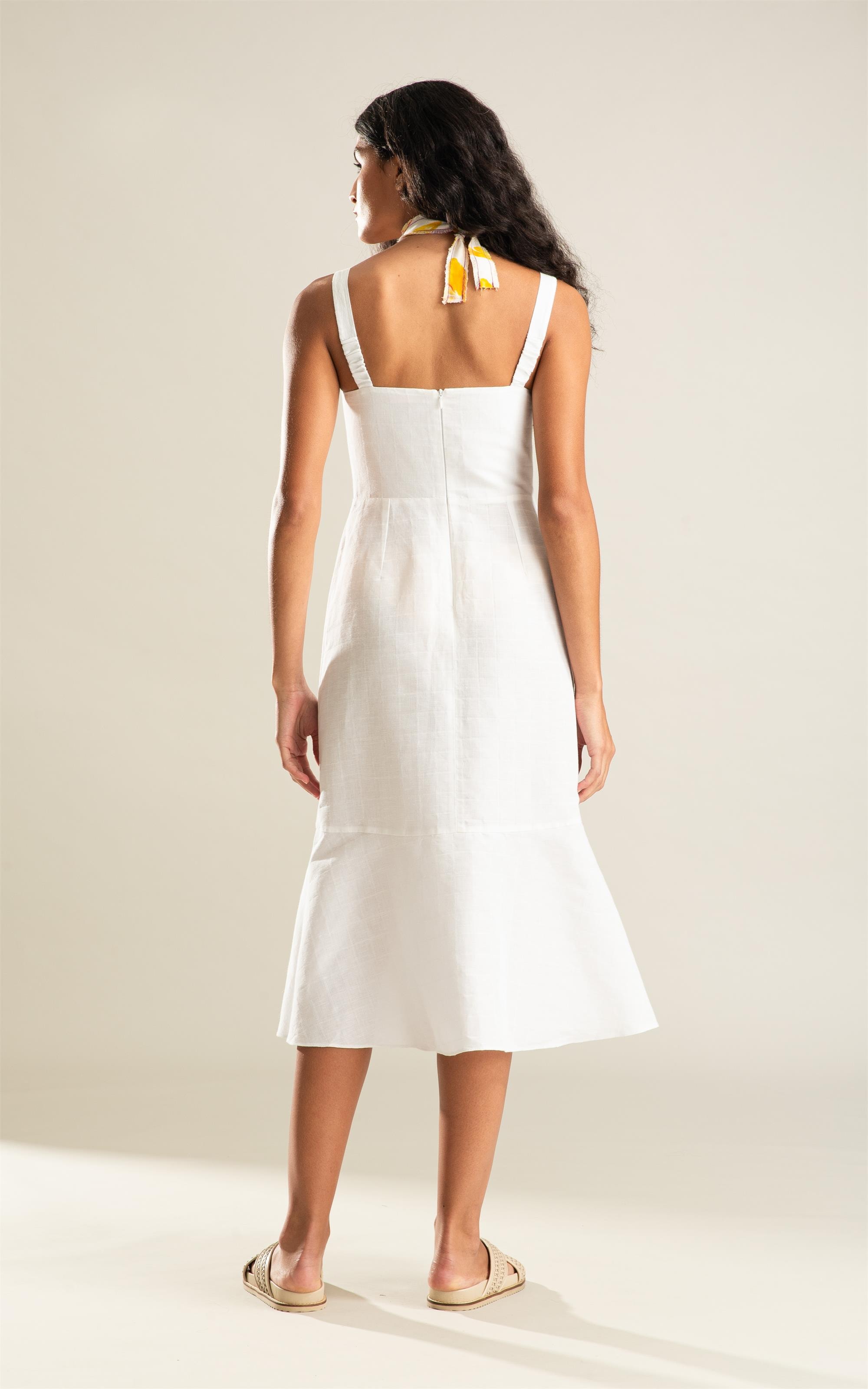 Vestido Fernanda Lb Maquinetado Branco