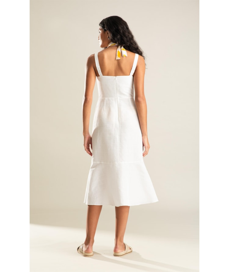 Vestido Fernanda Lb Maquinetado Branco
