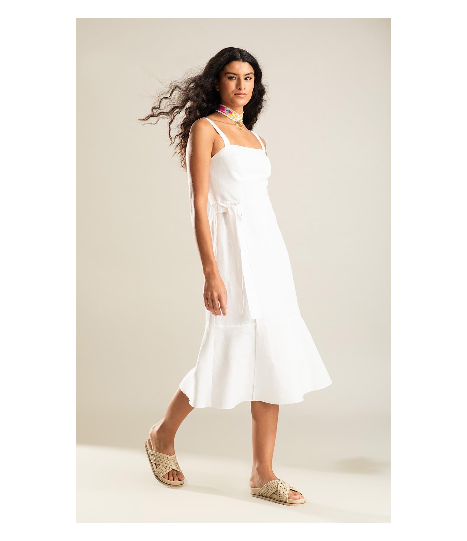 Vestido Fernanda Lb Maquinetado Branco