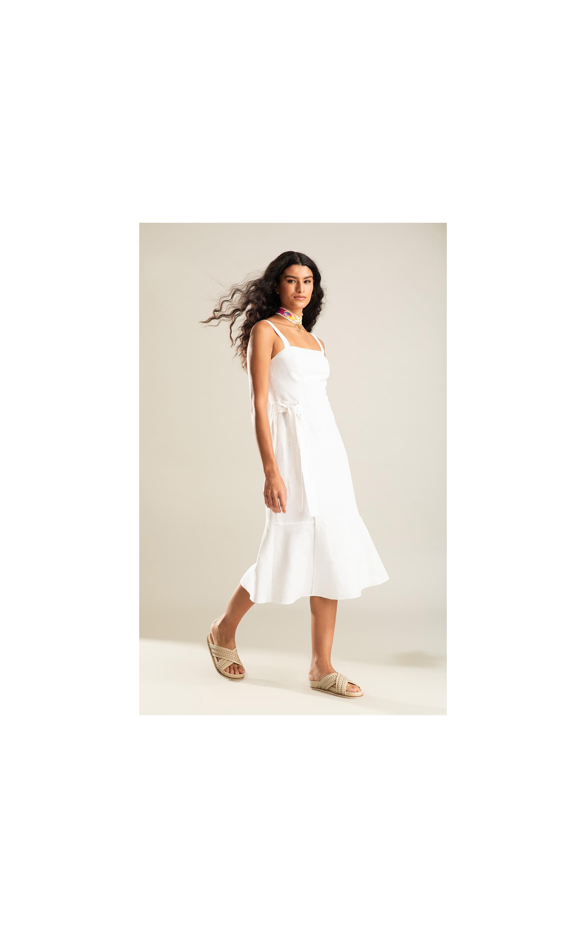 Vestido Fernanda Lb Maquinetado Branco