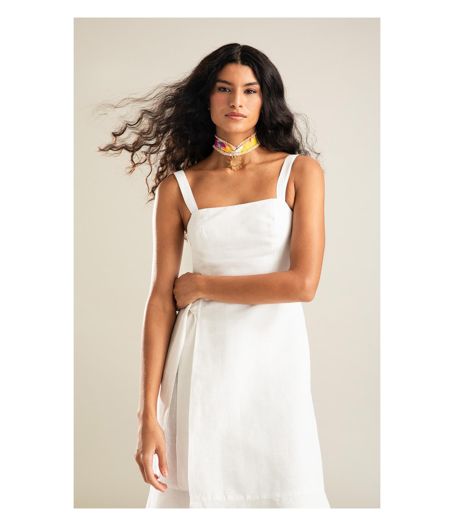 Vestido Fernanda Lb Maquinetado Branco