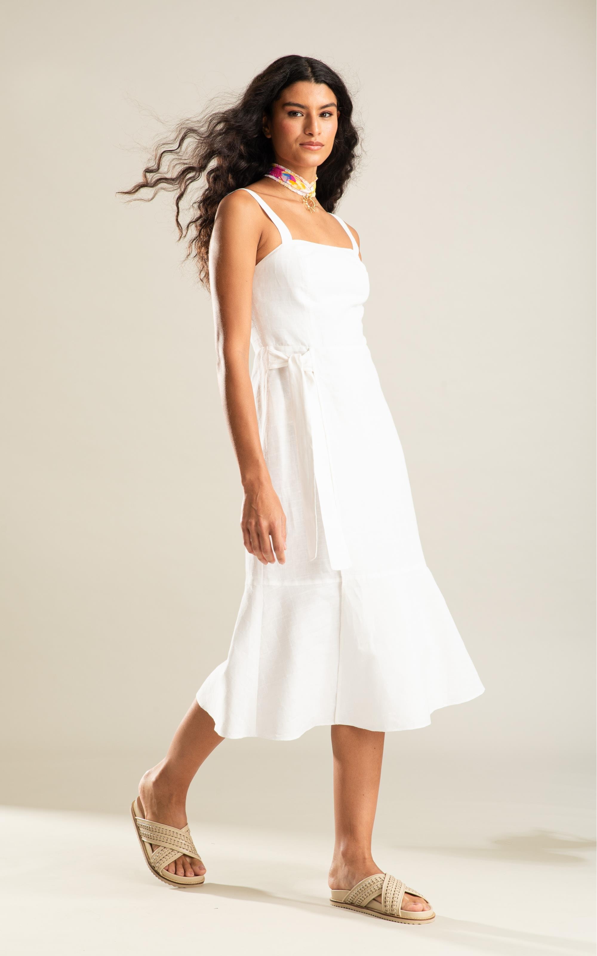 Vestido Fernanda Lb Maquinetado Branco