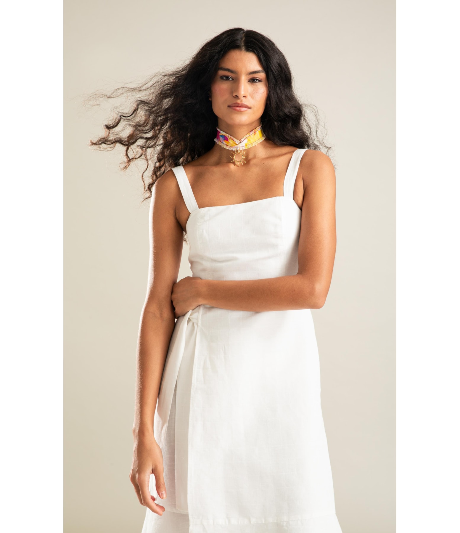 Vestido Fernanda Lb Maquinetado Branco