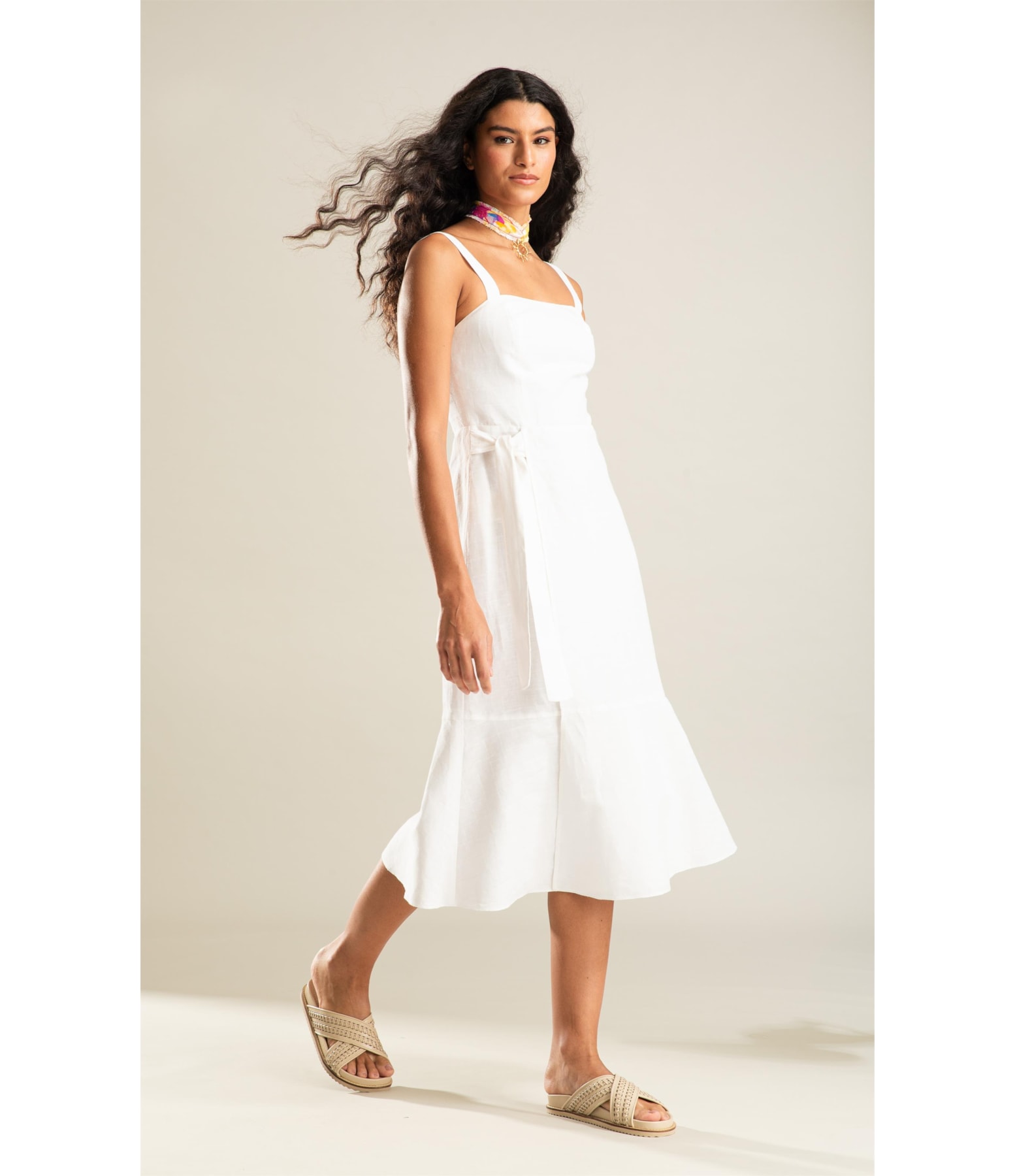 Vestido Fernanda Lb Maquinetado Branco
