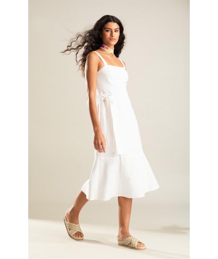 Vestido Fernanda Lb Maquinetado Branco