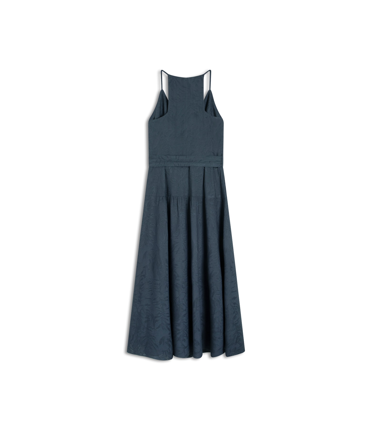 Vestido Gabriela Jacquard Crivo Algas Dark Navy
