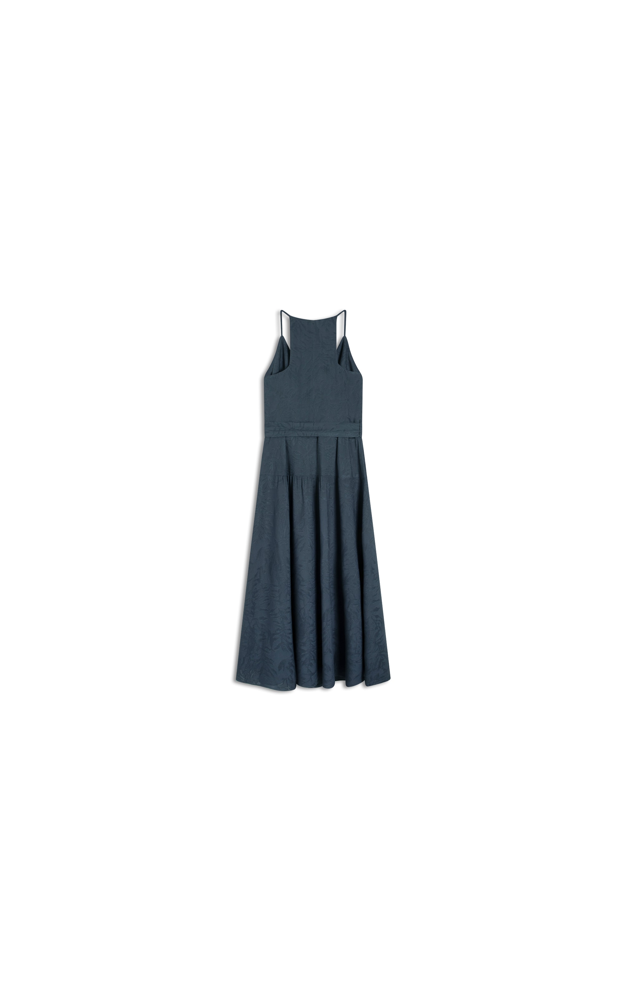 Vestido Gabriela Jacquard Crivo Algas Dark Navy