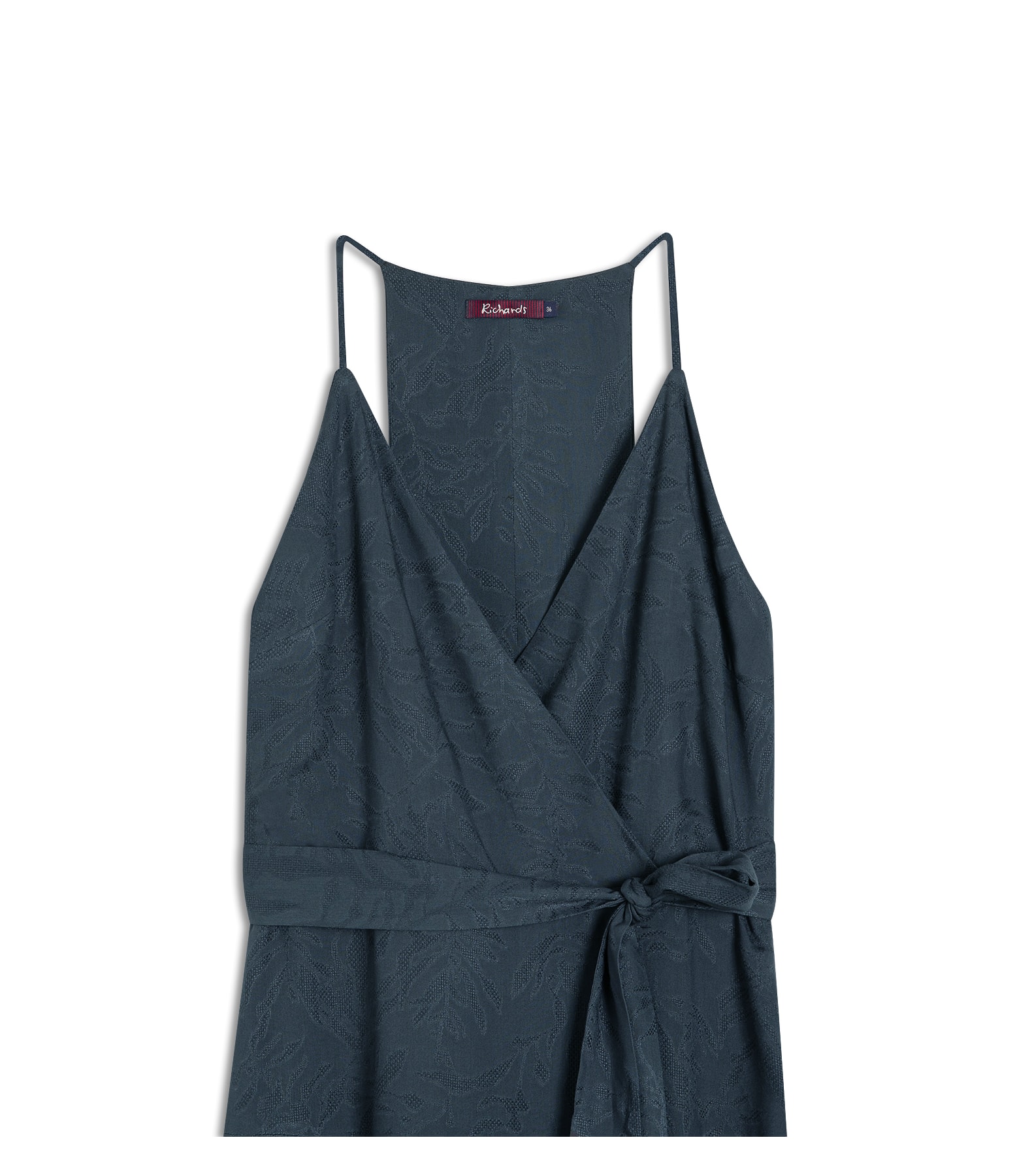 Vestido Gabriela Jacquard Crivo Algas Dark Navy