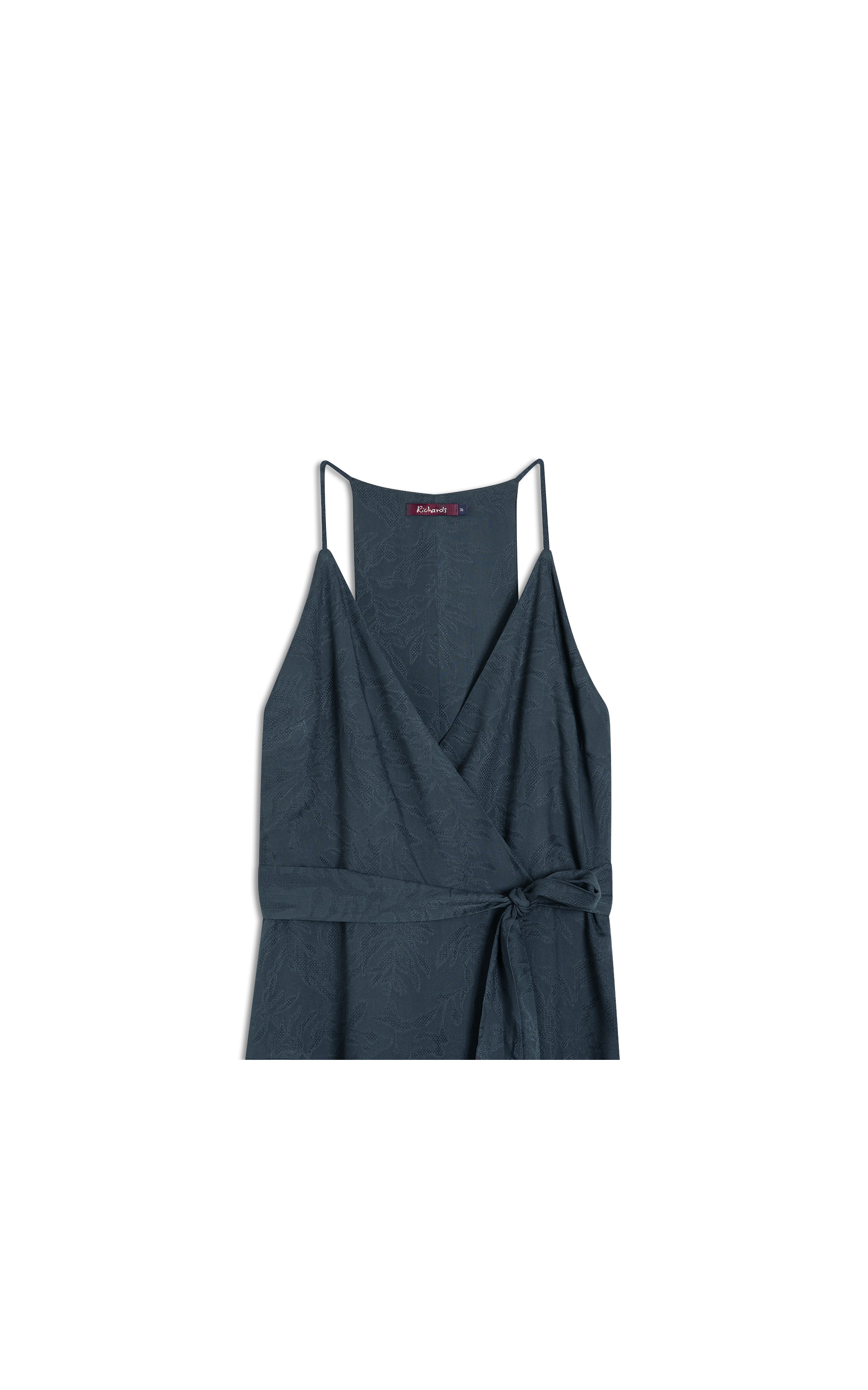 Vestido Gabriela Jacquard Crivo Algas Dark Navy