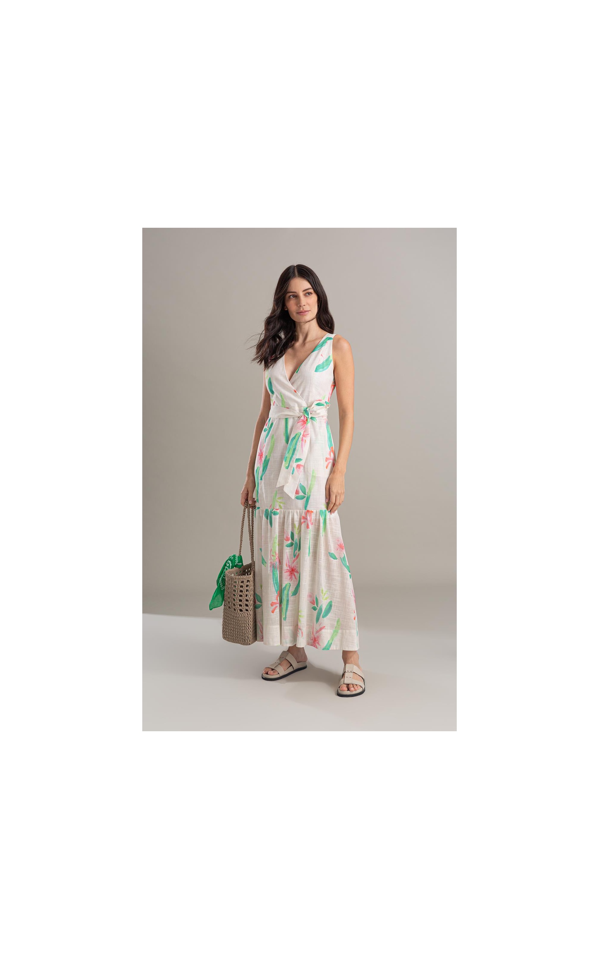 Vestido Gavea Algodao Est Florish Areia