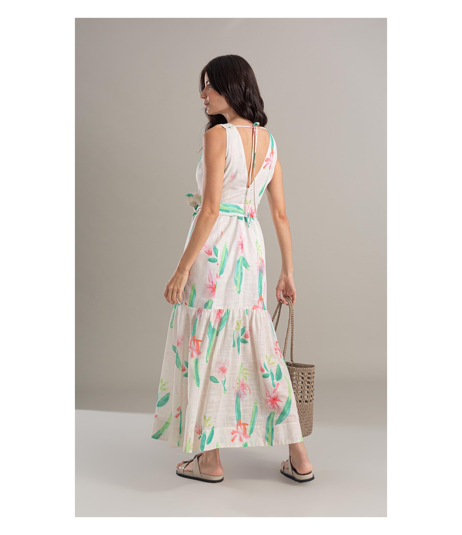 Vestido Gavea Algodao Est Florish Areia