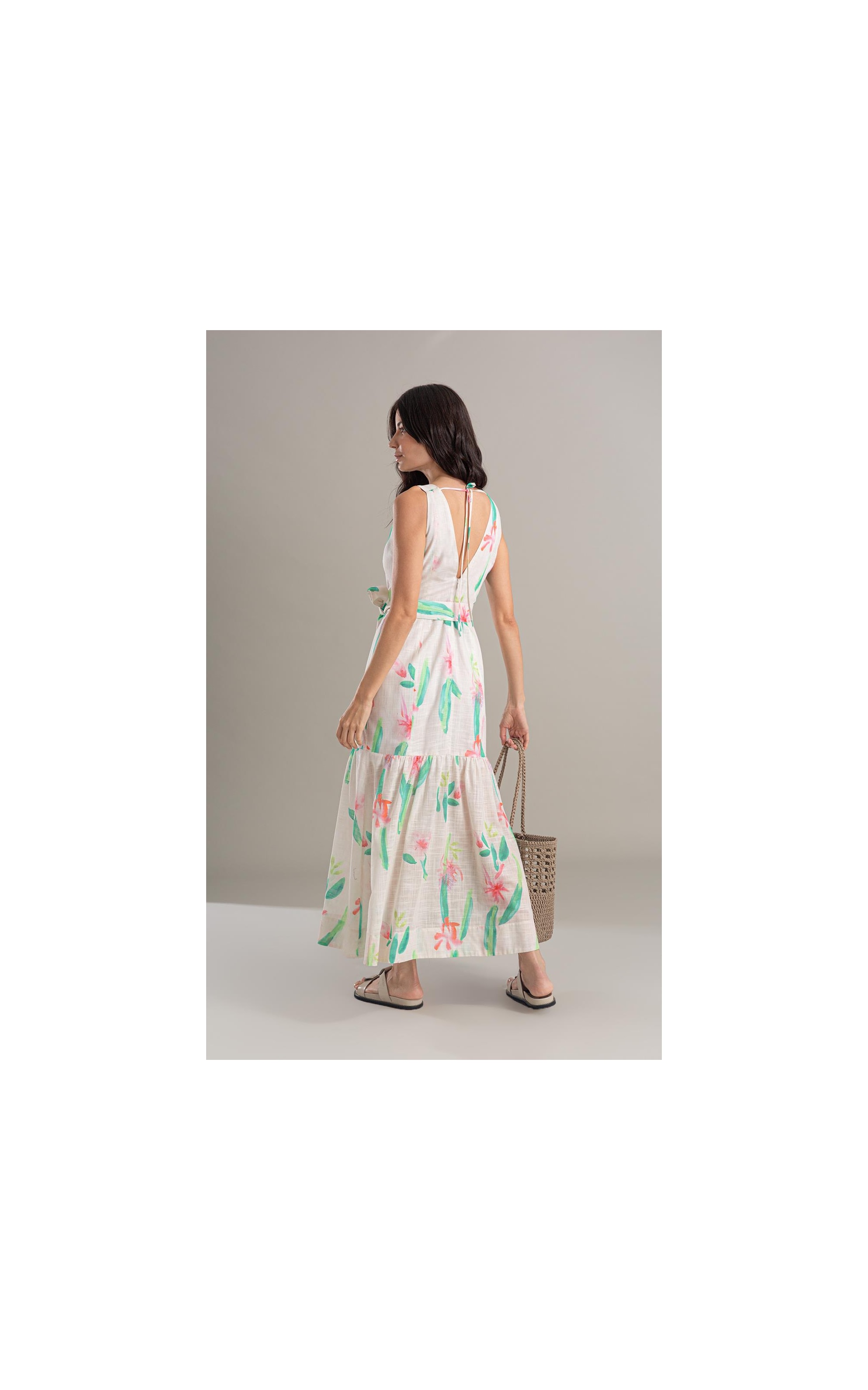 Vestido Gavea Algodao Est Florish Areia