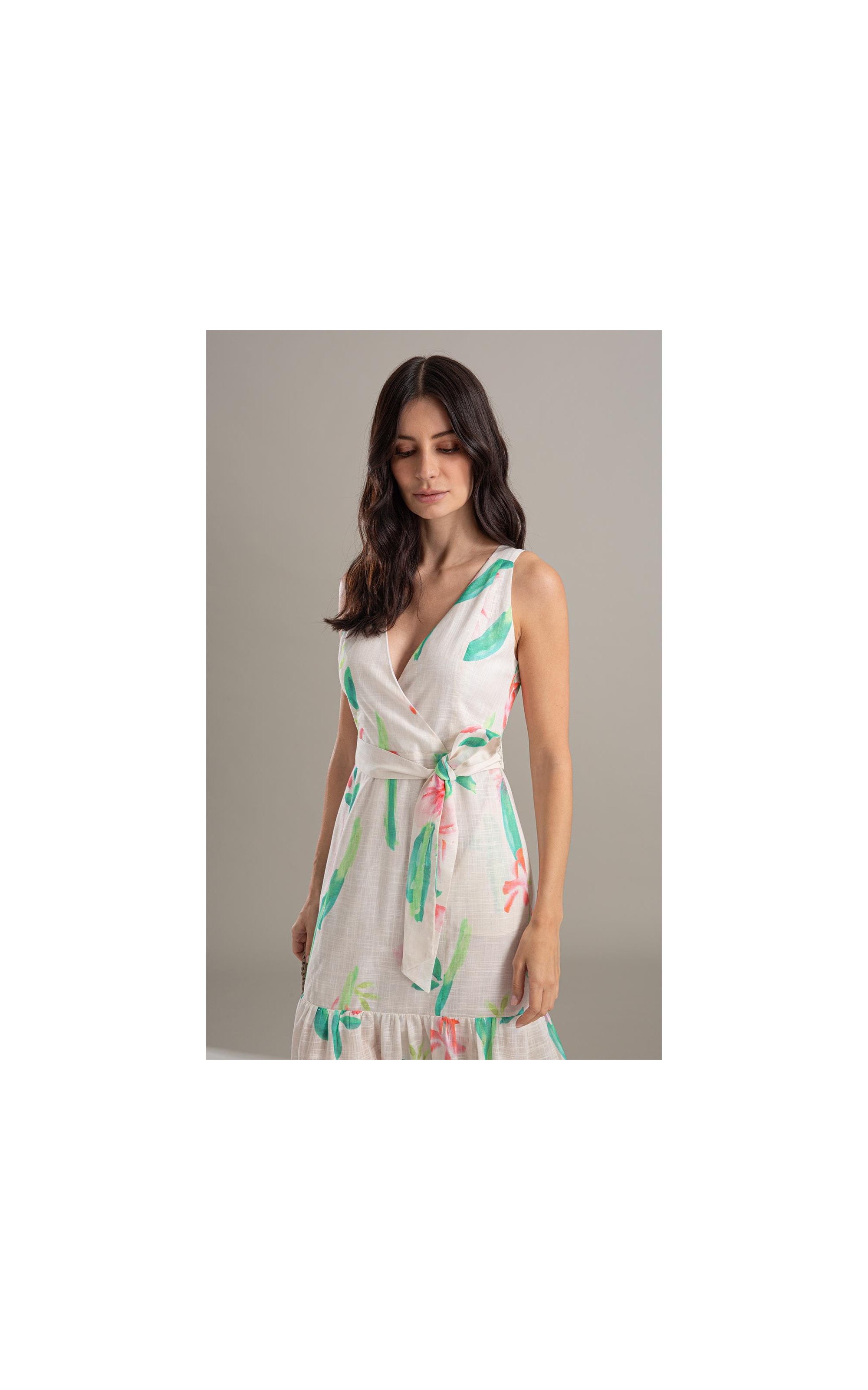 Vestido Gavea Algodao Est Florish Areia