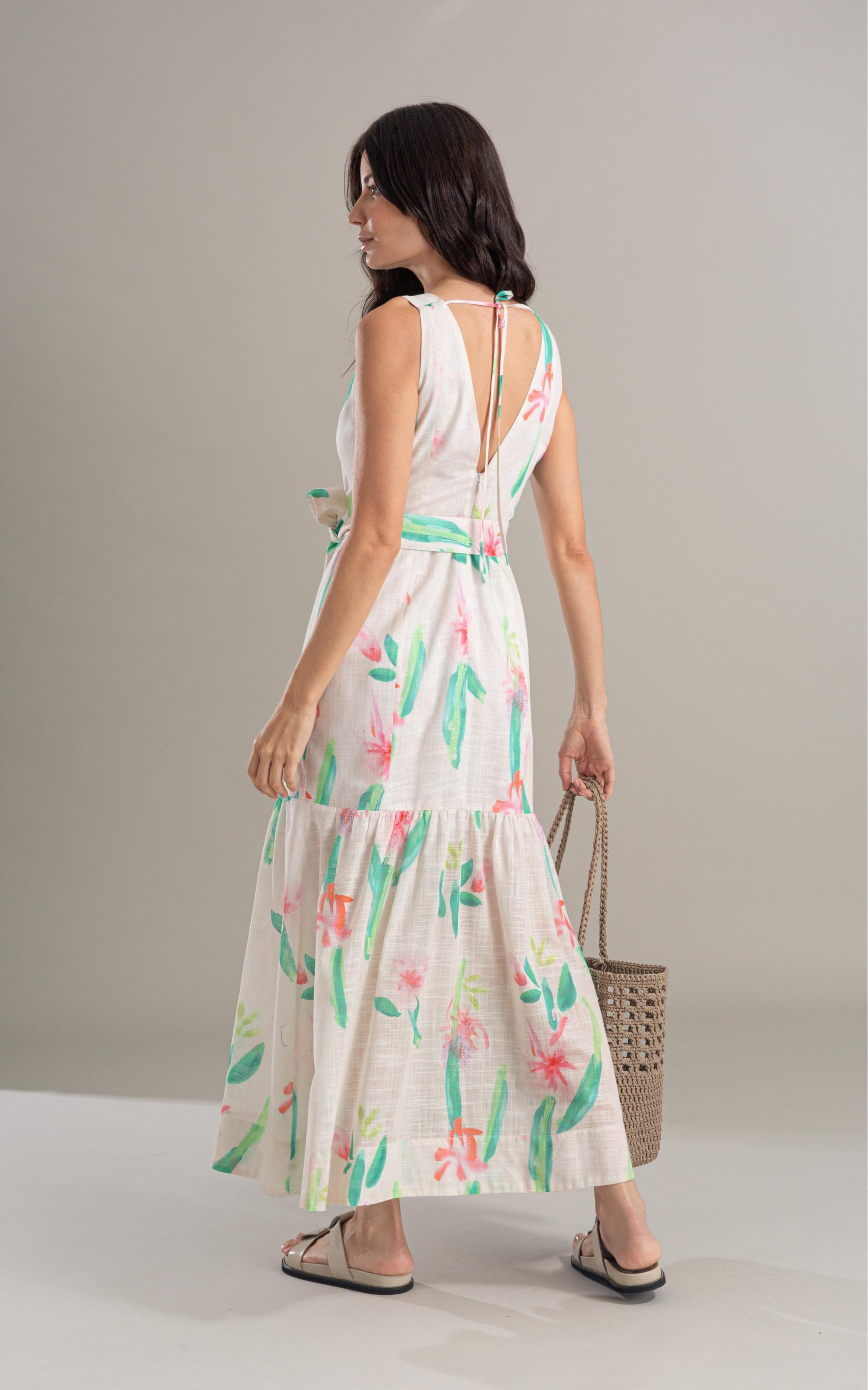 Vestido Gavea Algodao Est Florish Areia