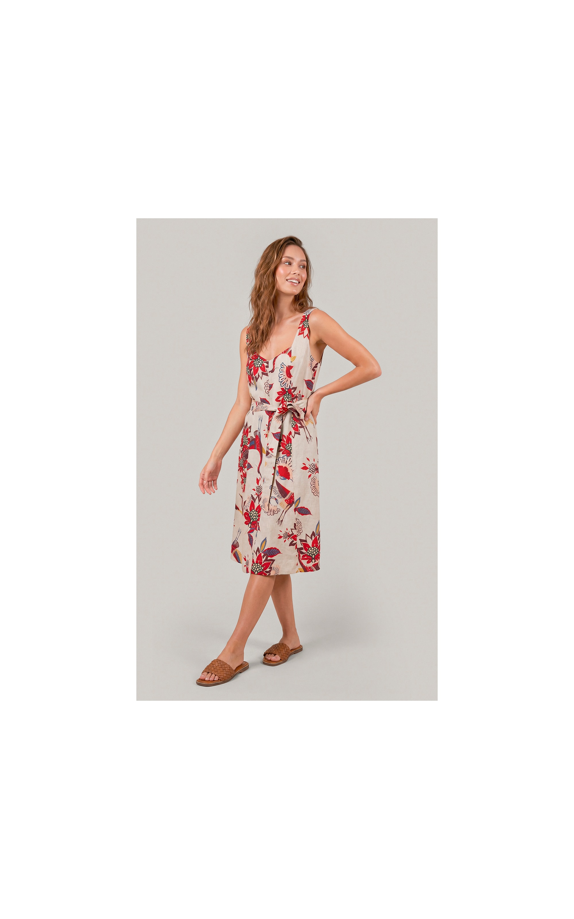 Vestido Gemma Lb Est Pássaros Bordeaux