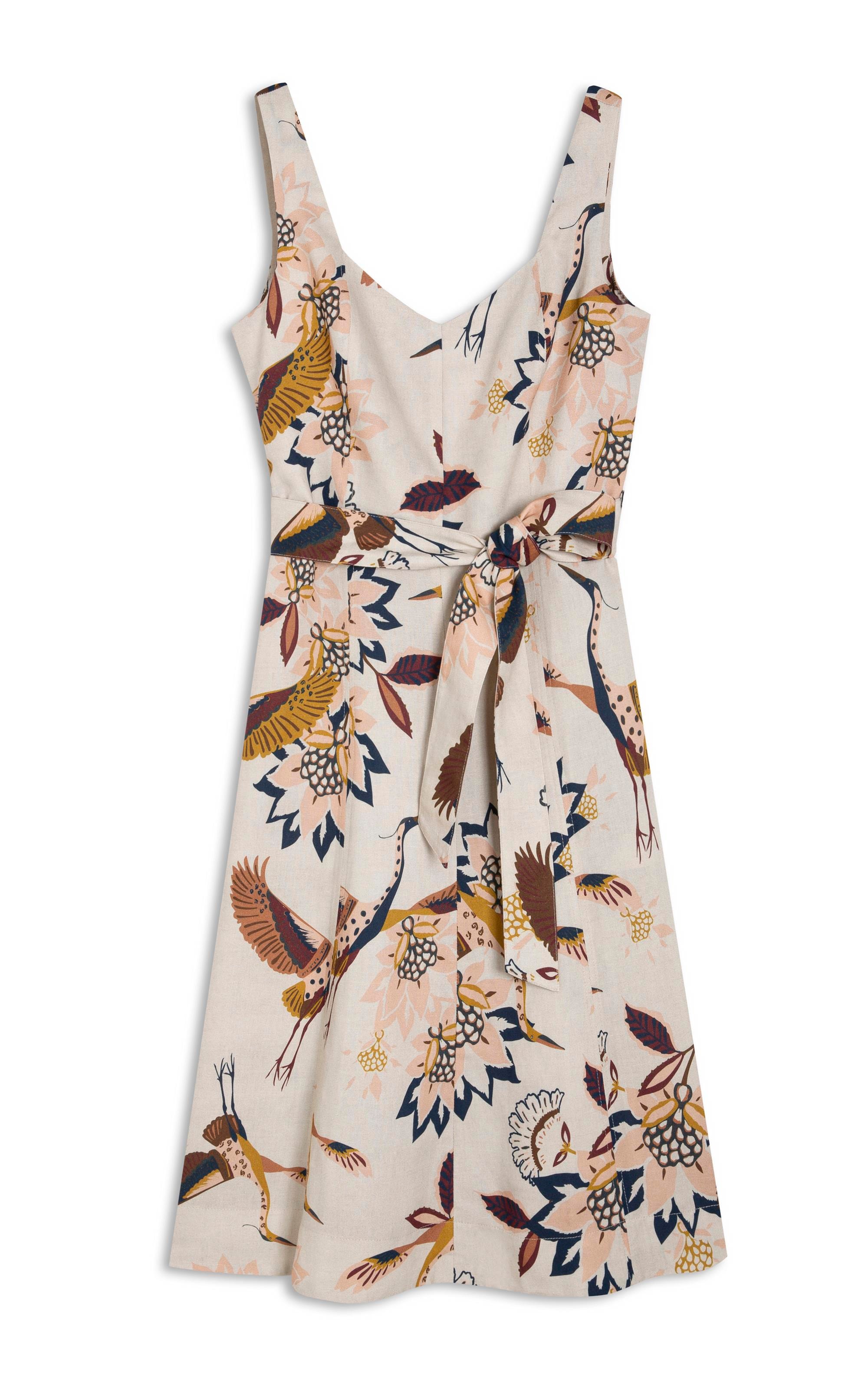 Vestido Gemma Lb Est Pássaros Marrom