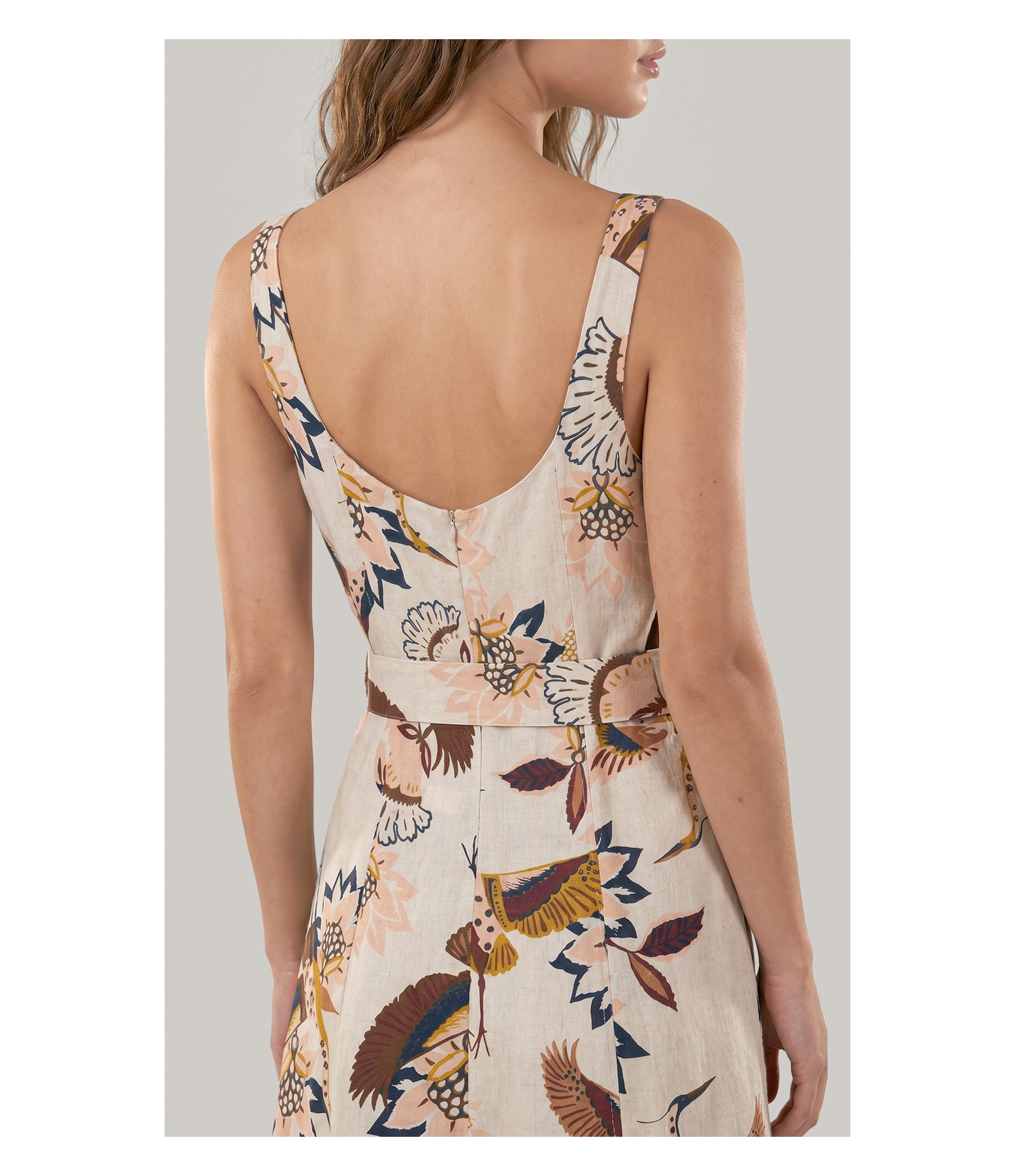 Vestido Gemma Lb Est Pássaros Marrom