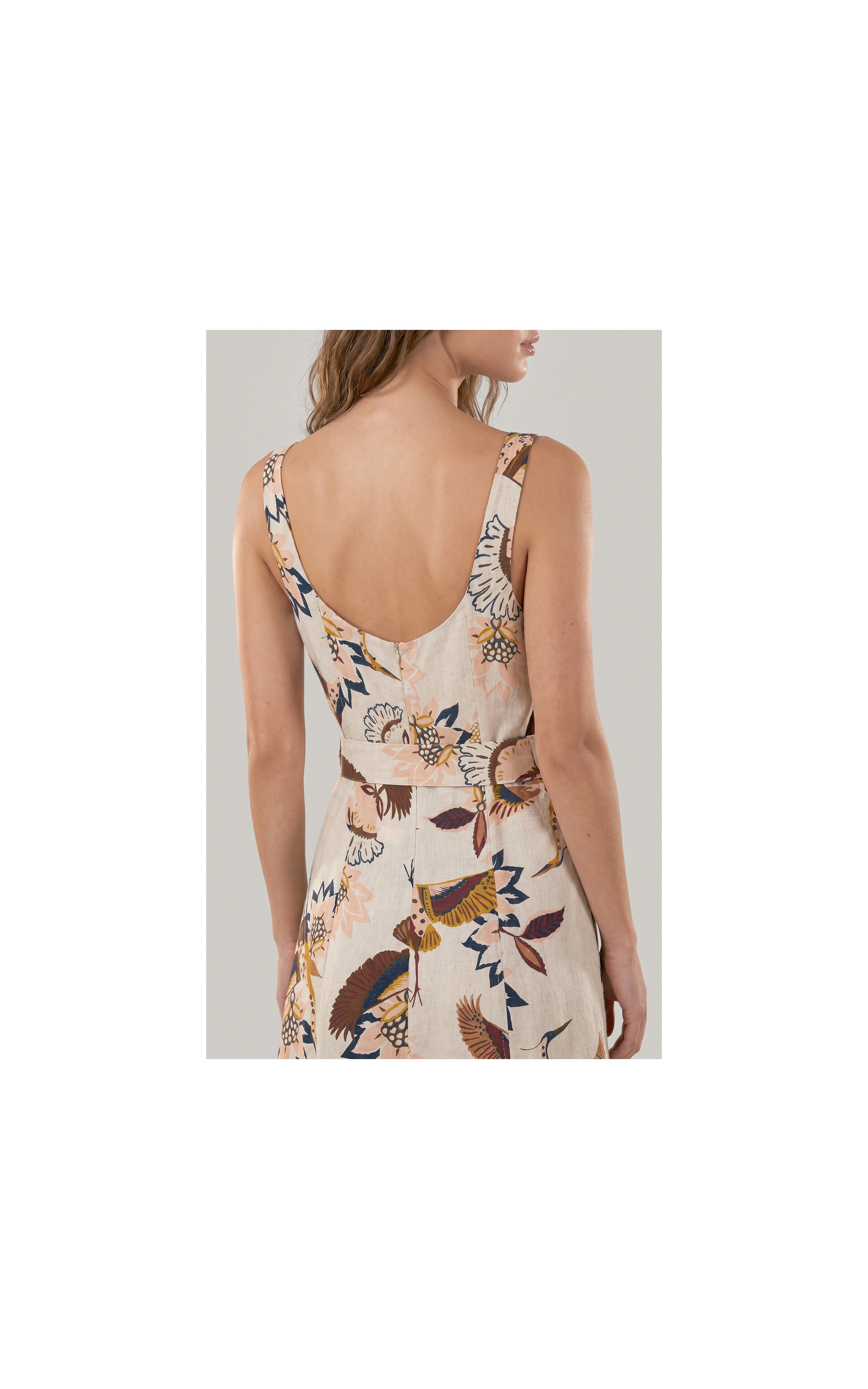 Vestido Gemma Lb Est Pássaros Marrom