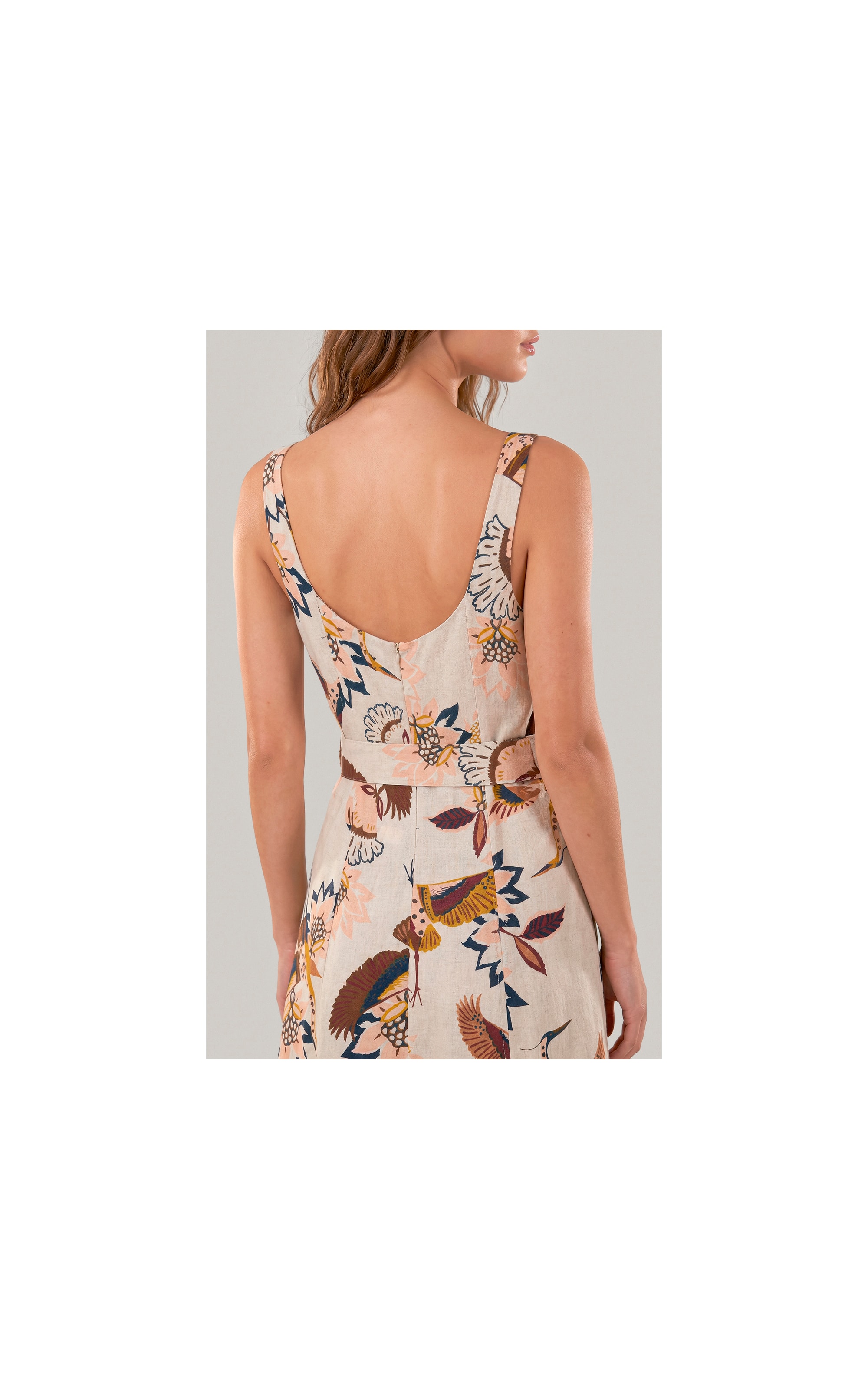 Vestido Gemma Lb Est Pássaros Marrom