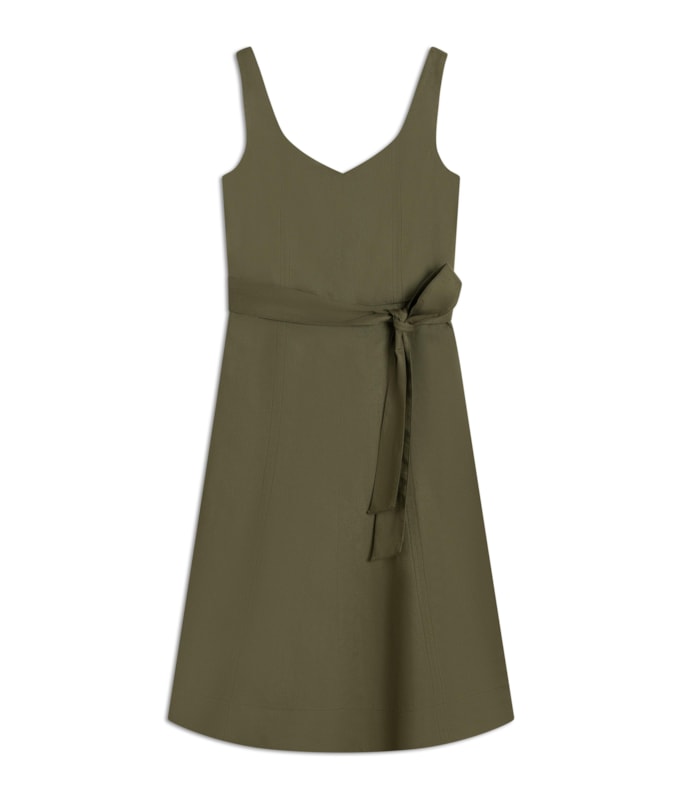 Vestido Gemma Lb Liso Verde Army