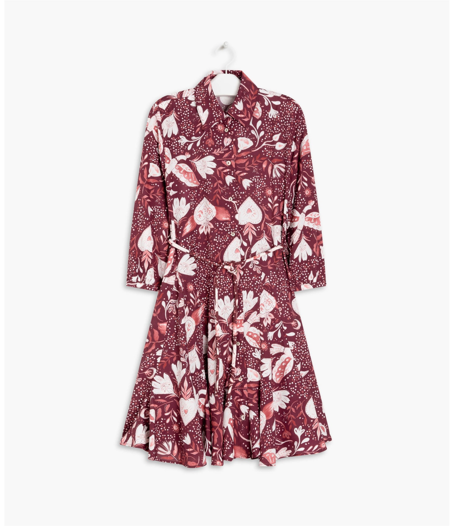 Vestido Gia Estampa Corazon Bordeaux
