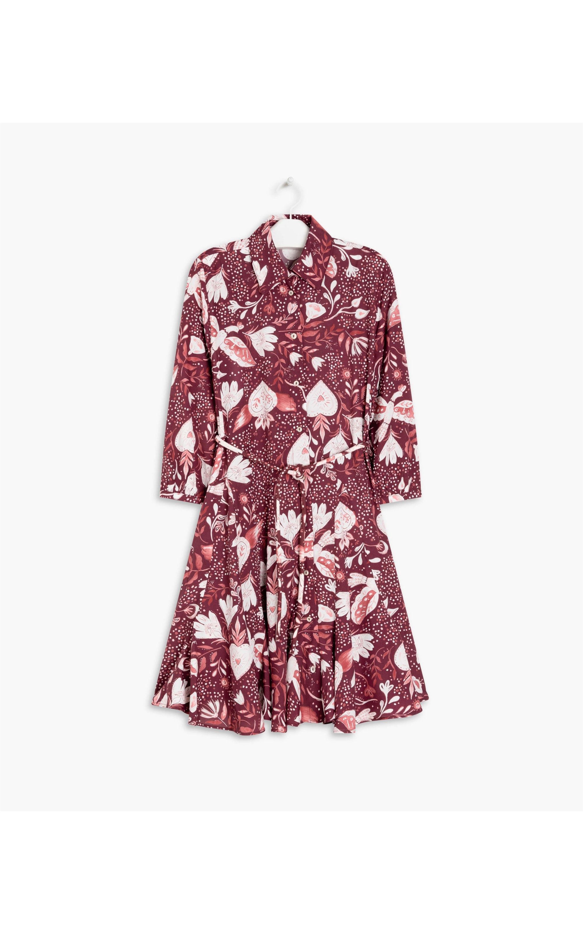Vestido Gia Estampa Corazon Bordeaux
