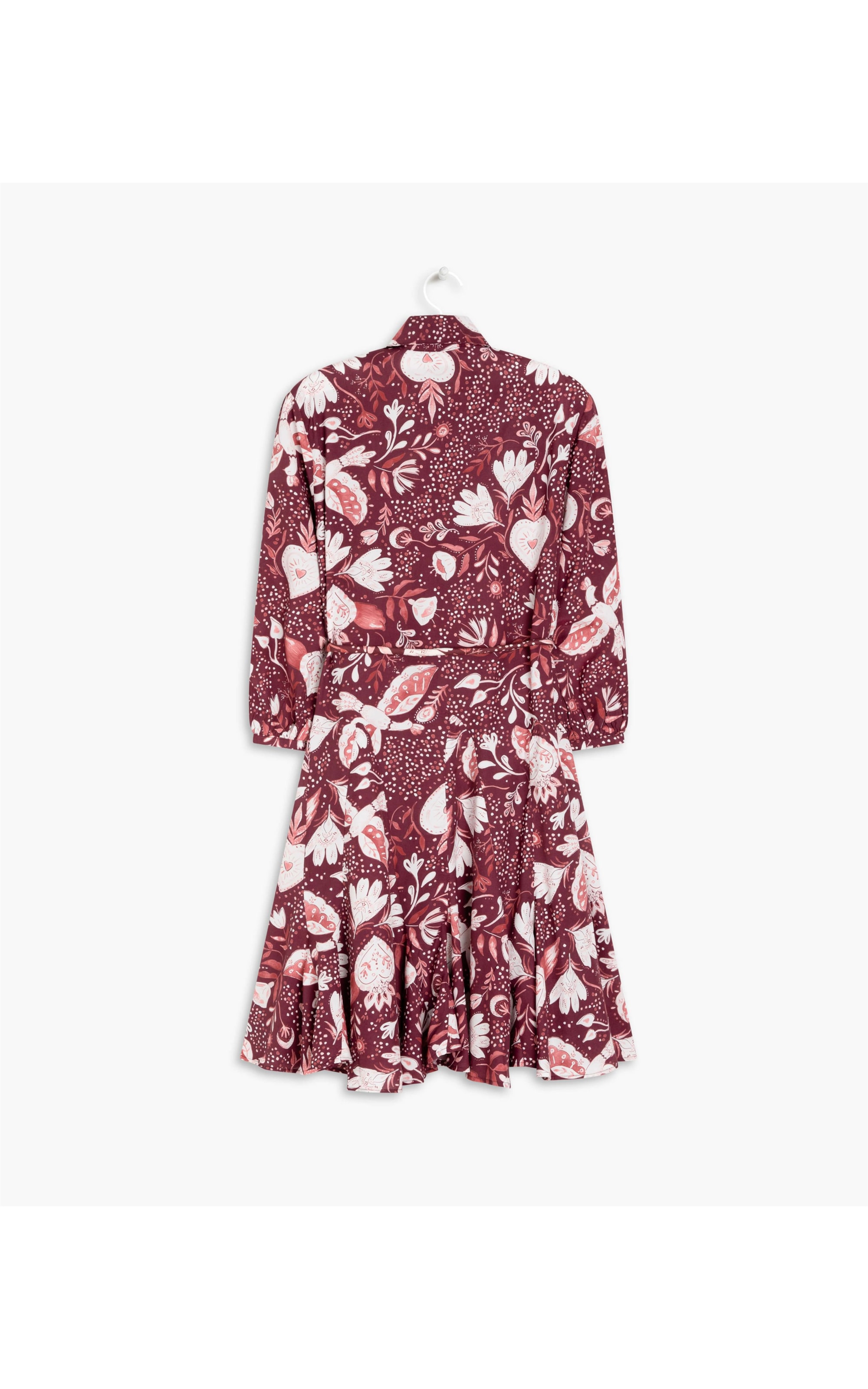 Vestido Gia Estampa Corazon Bordeaux
