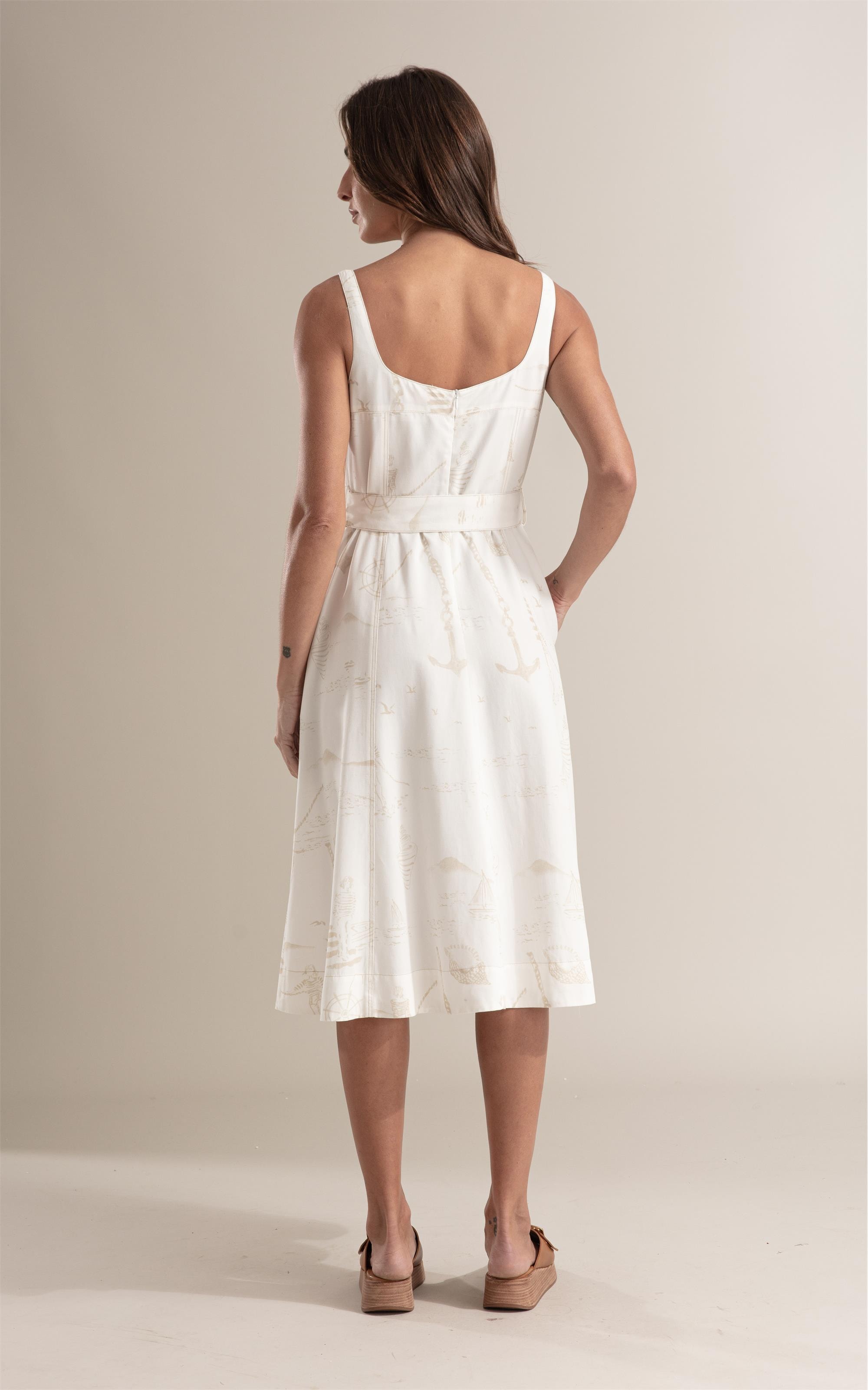 Vestido Haze Sailor Linho Areia