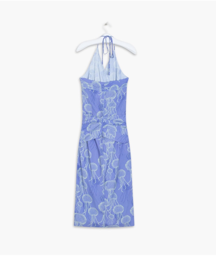 Vestido Helena Viscose Est Orquidea Mono Azul Bic