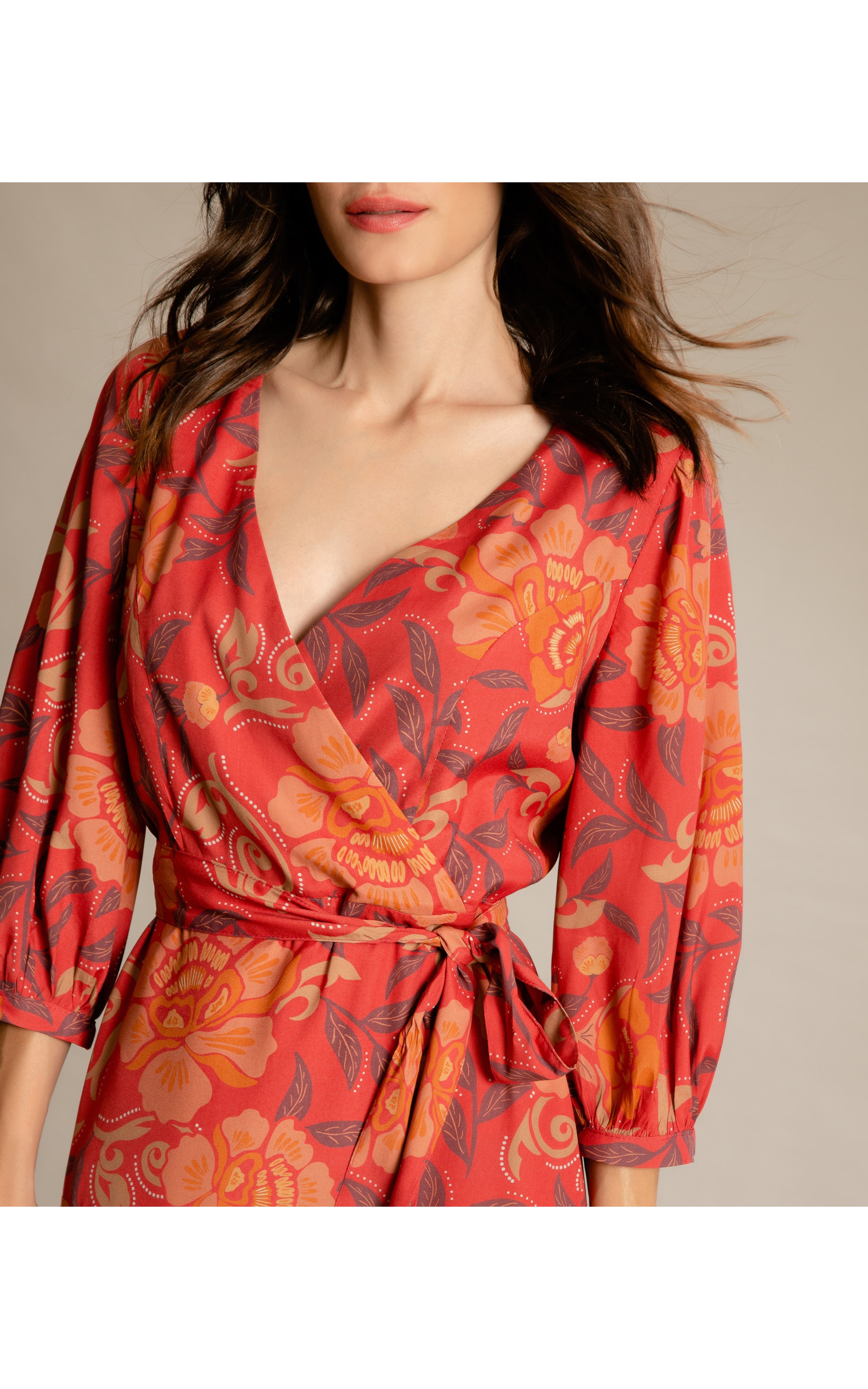 Vestido Iáiá Viscose Est Mexicana Vermelho